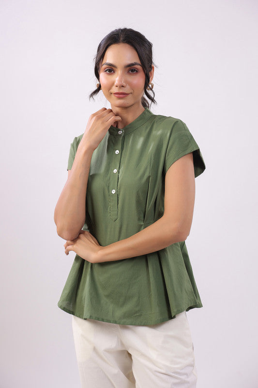 Olive Grace Peplum Cotton Top