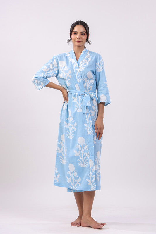 Tranquil Bloom Cotton Robe