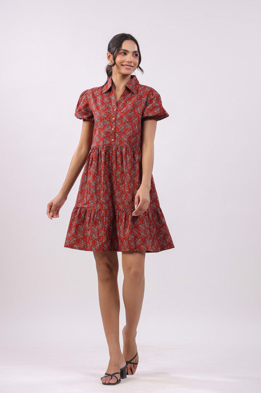 Ruby Radiance Cotton Dress