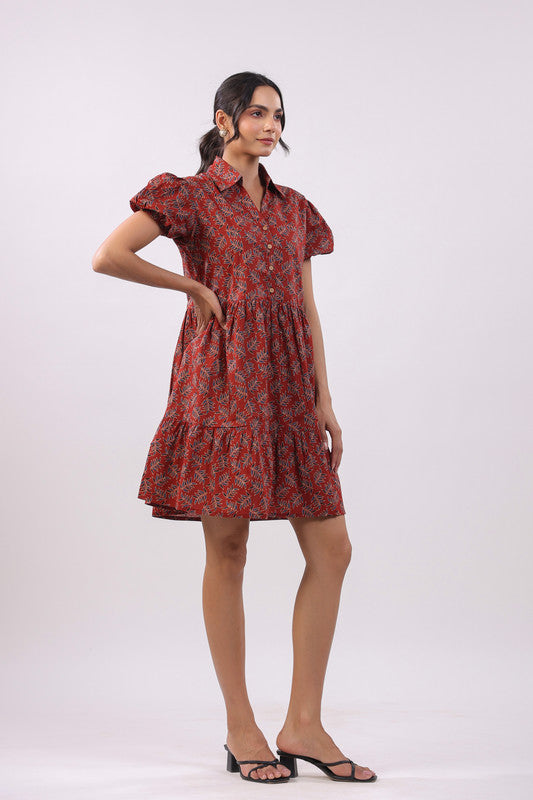 Ruby Radiance Cotton Dress