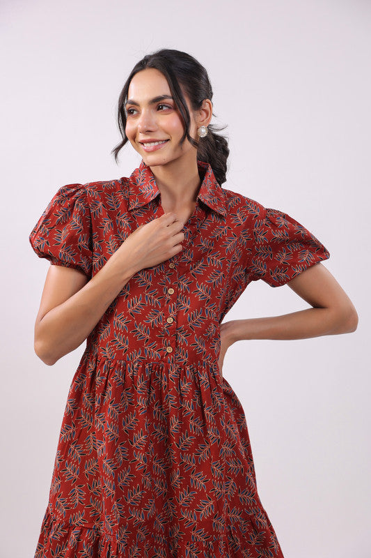 Ruby Radiance Cotton Dress