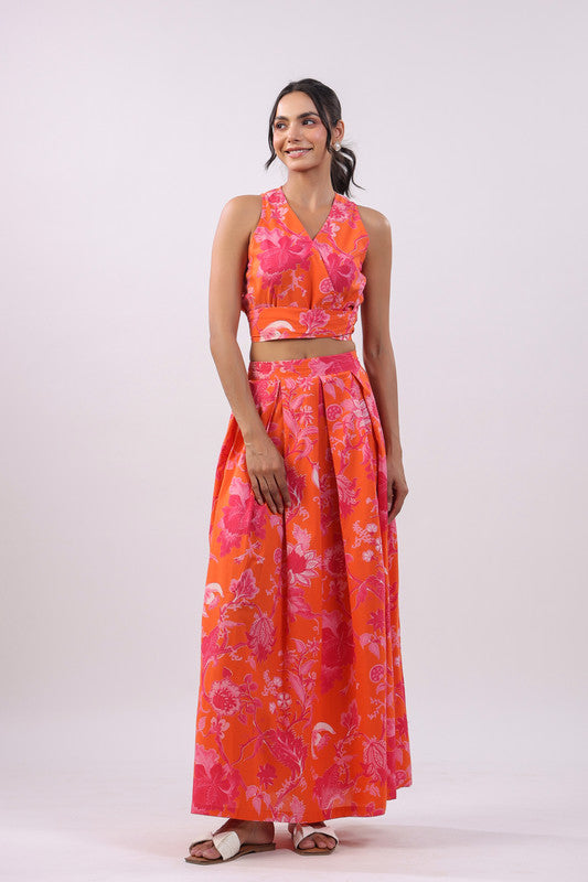 Fiery Floral Cotton Co-ord Set