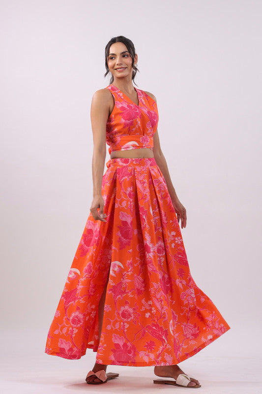 Fiery Floral Cotton Co-ord Set