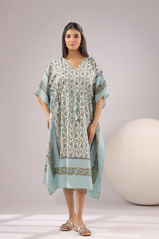 Aqua Grace Printed Cotton Kaftan