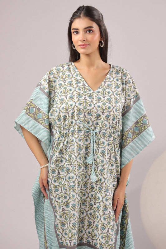 Aqua Grace Printed Cotton Kaftan