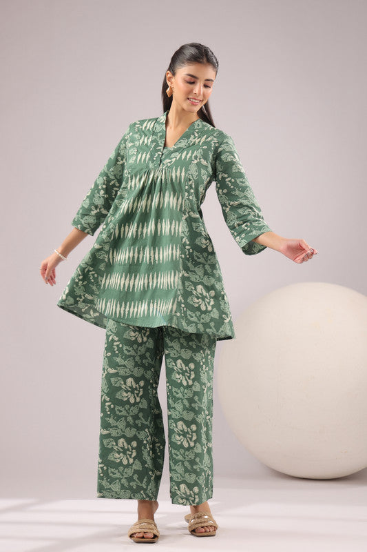 Sage Harmony Printed Cotton Co-ord Set