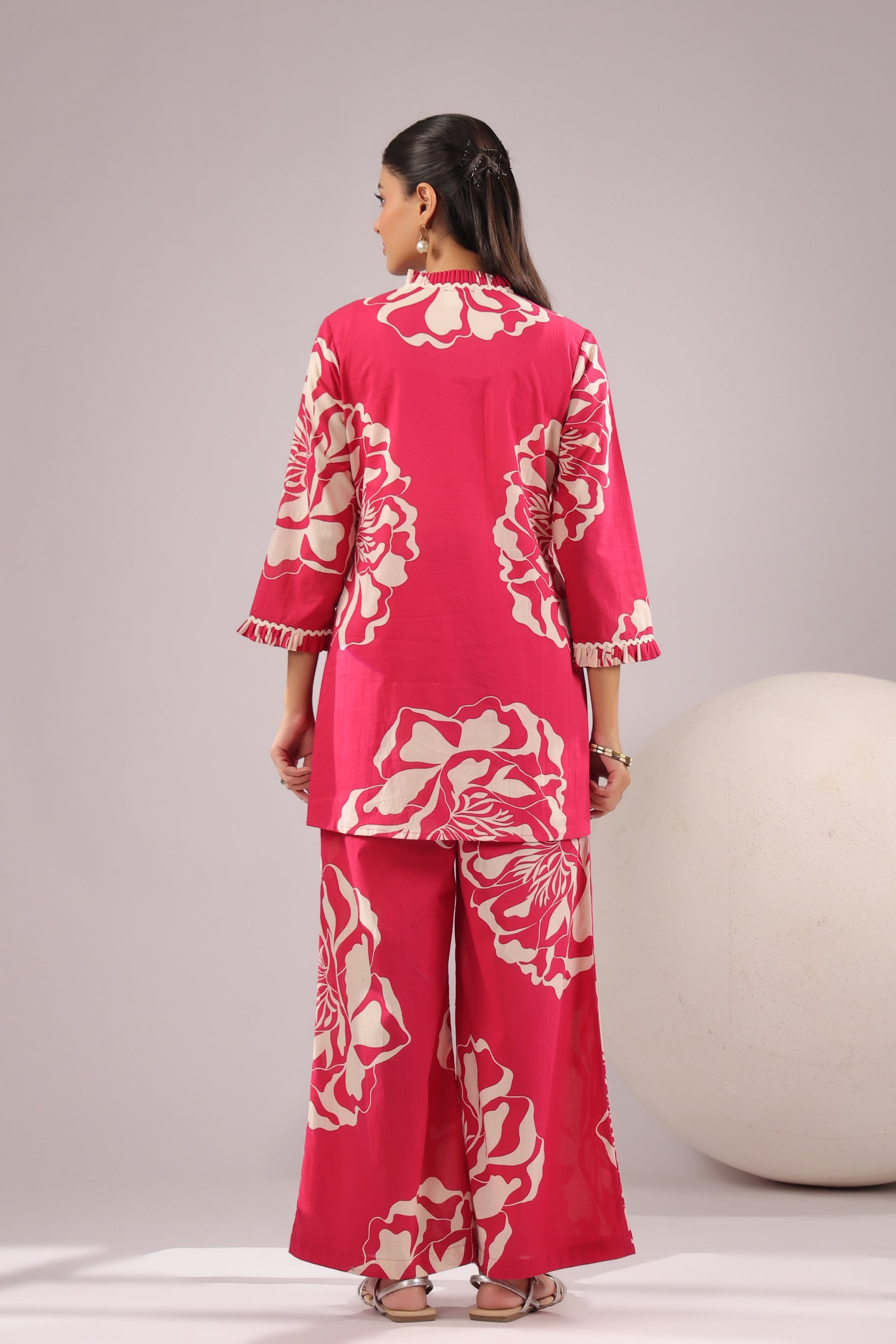 Fuchsia Bloom Printed Cotton Co-ord Set