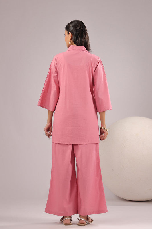 Rose Quartz Solid Cotton Co-ord Set