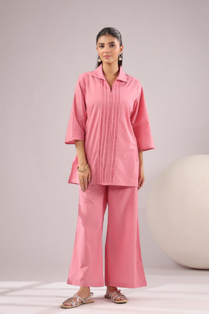 Rose Quartz Solid Cotton Co-ord Set