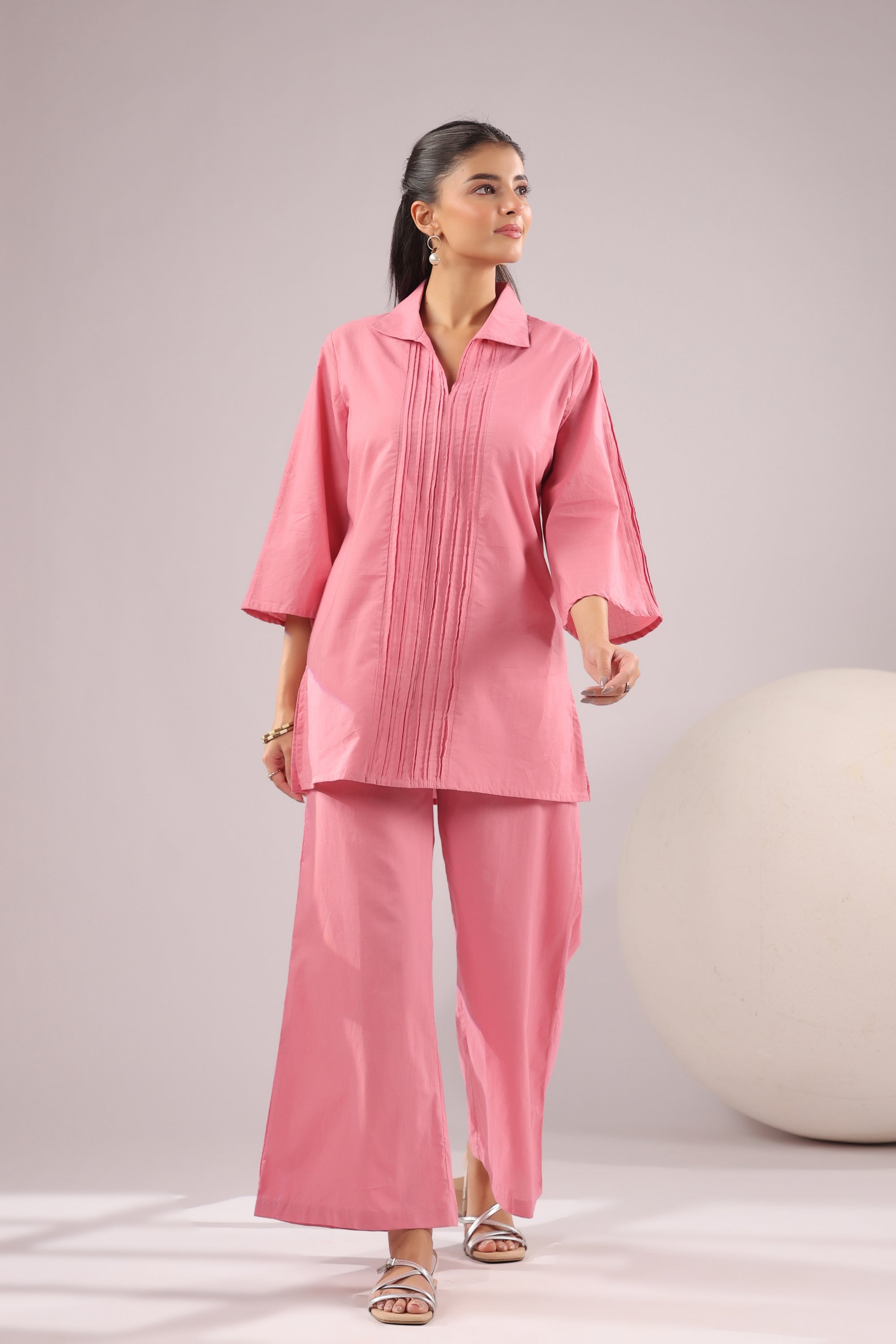 Rose Quartz Solid Cotton Co-ord Set