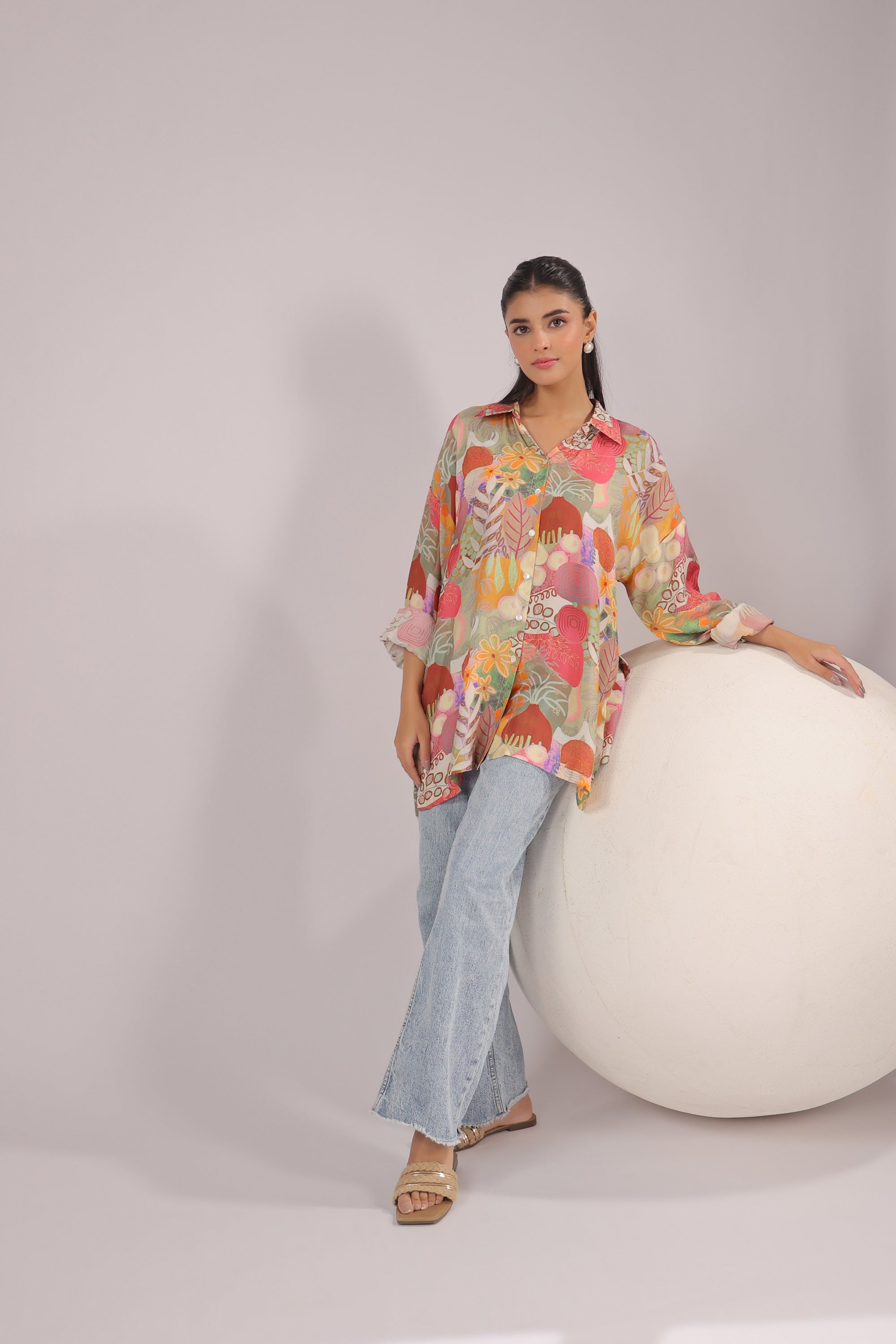 Botanic Muse Printed Muslin Silk Shirt