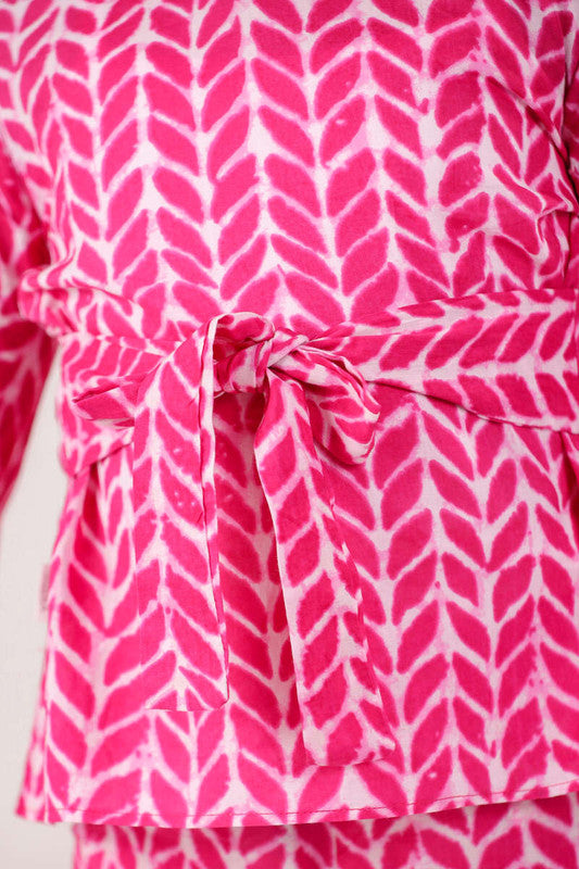 Pink Chevron Cotton Co-ord Set