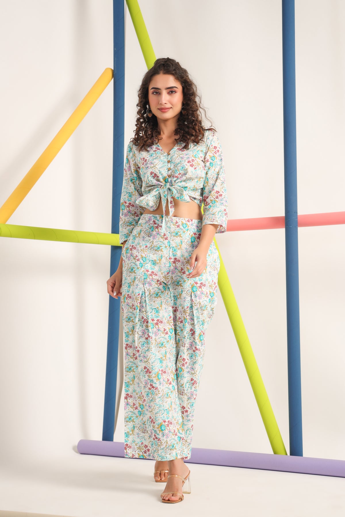 Fleur Off white Cotton Co-ord Set