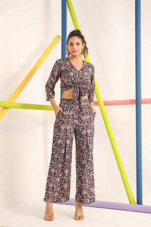Jaipuri Jaal on blue Cotton Co-ord set