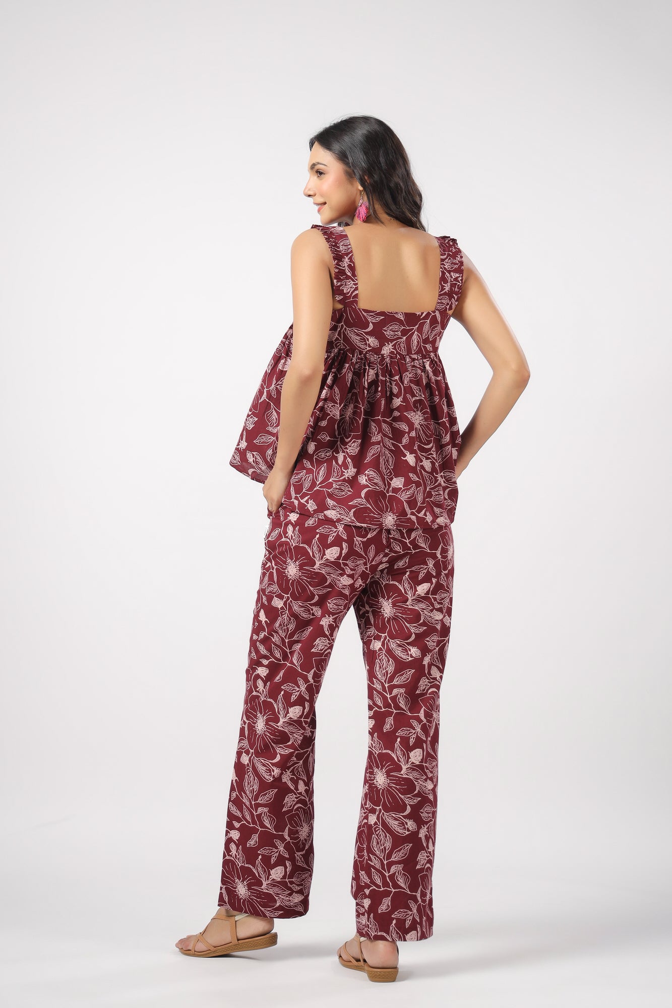 Petal Paradise Cotton Loungewear Top Set