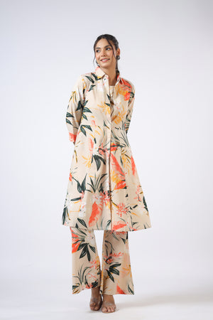 Citrus Bloomz Three Piece Cotton Co-ord Set