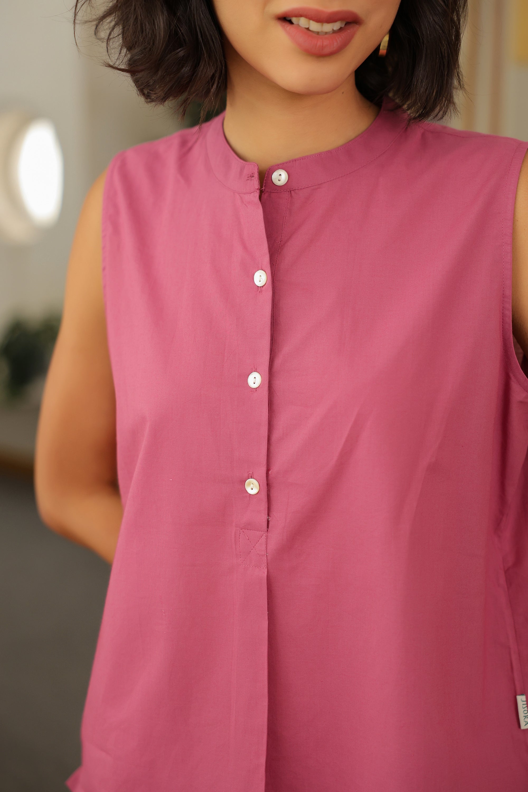 Rosé Haze Sleeveless Cotton Co-ord Set