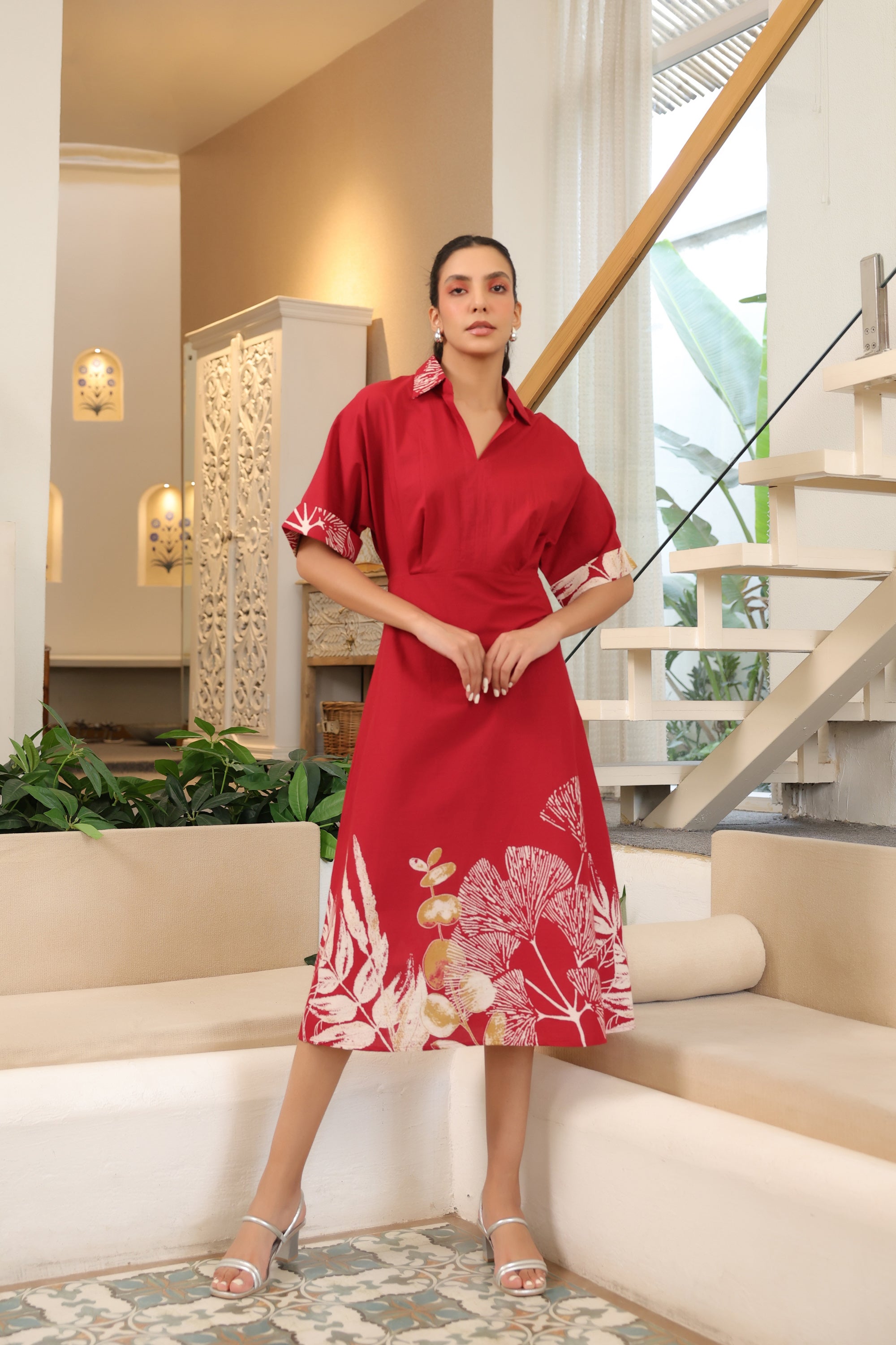 Scarlet Charm Cotton Dress