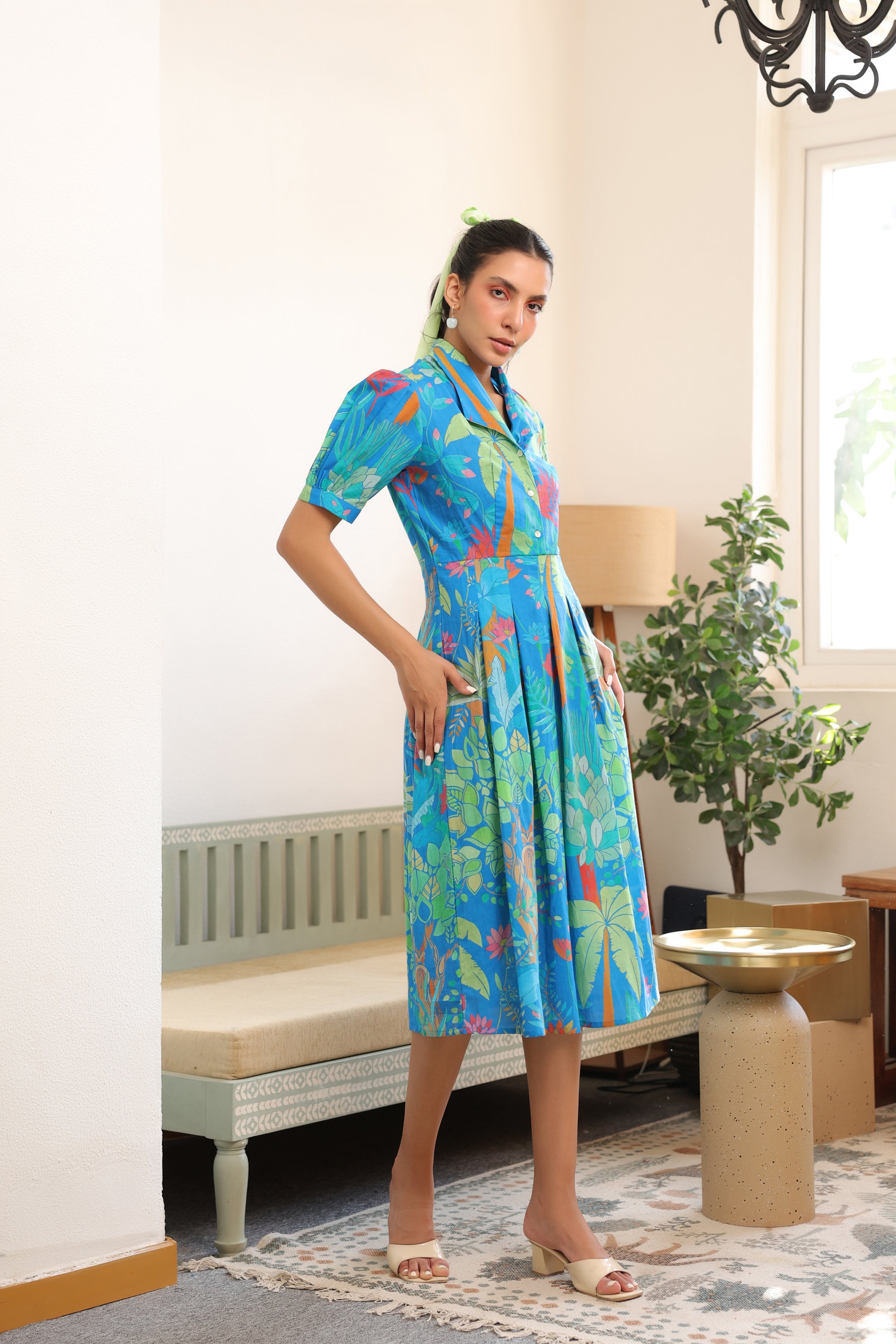 Jungle Symphony Vintage Cotton Dress