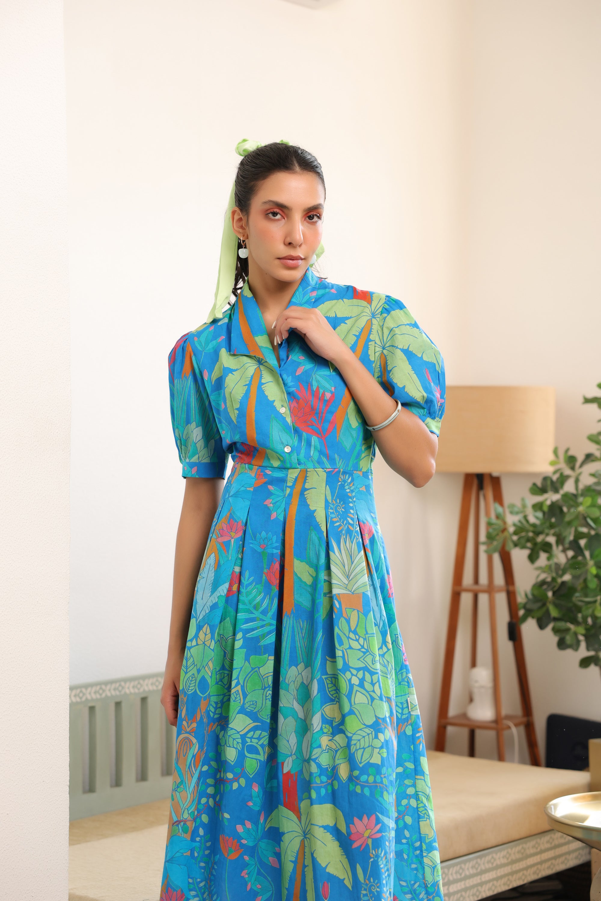 Jungle Symphony Vintage Cotton Dress