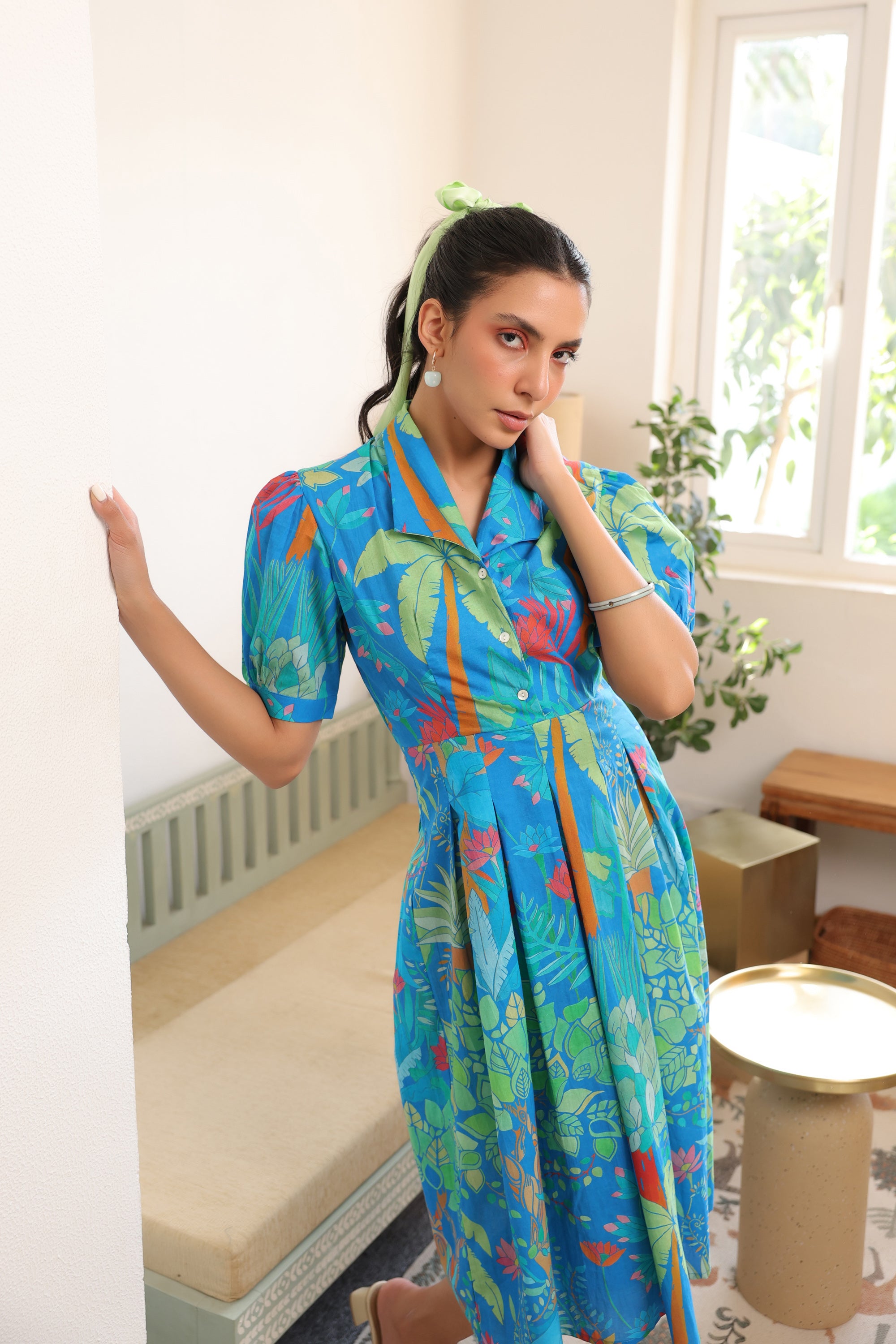 Jungle Symphony Vintage Cotton Dress