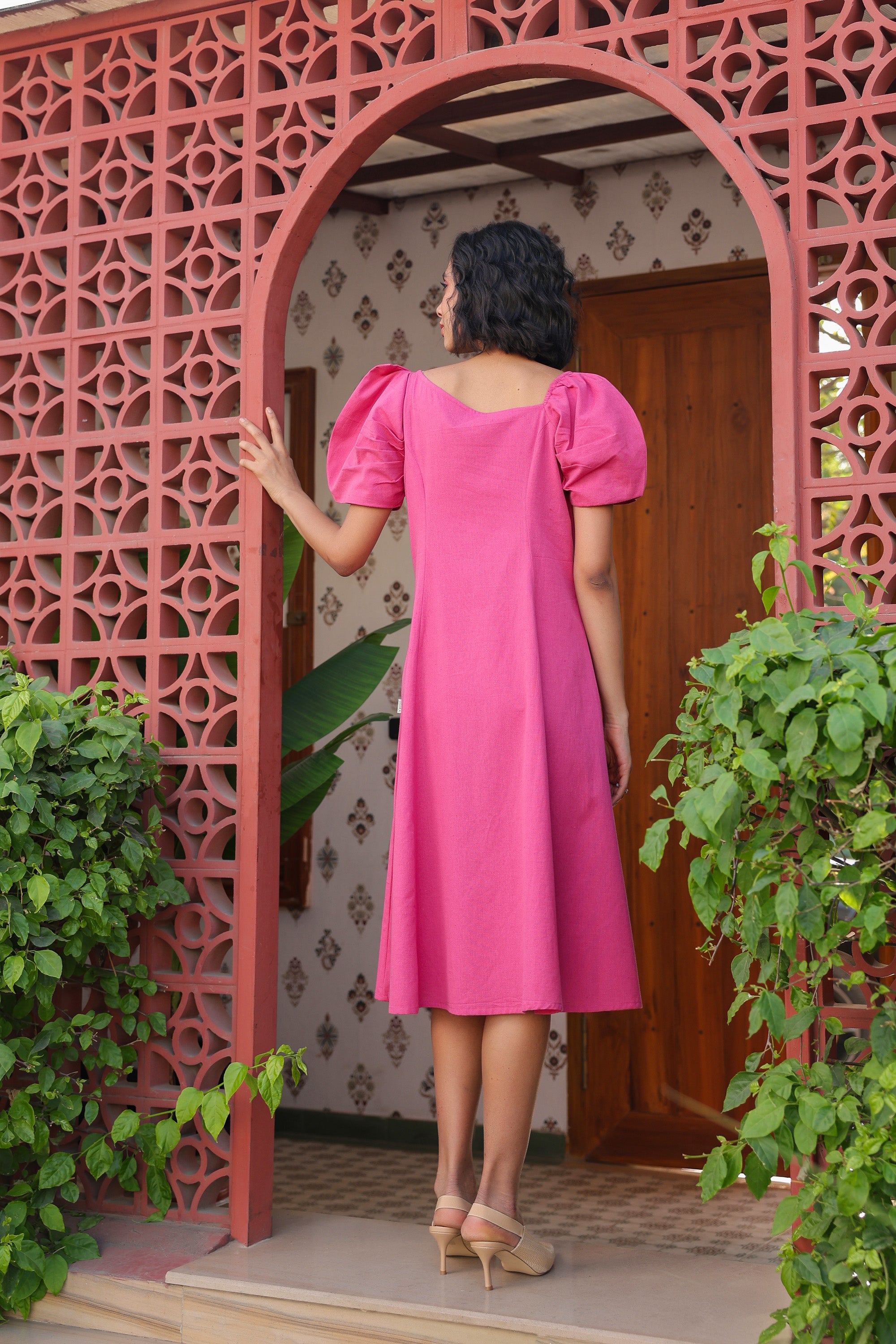 Dusky Rose Cotton Flex Dress