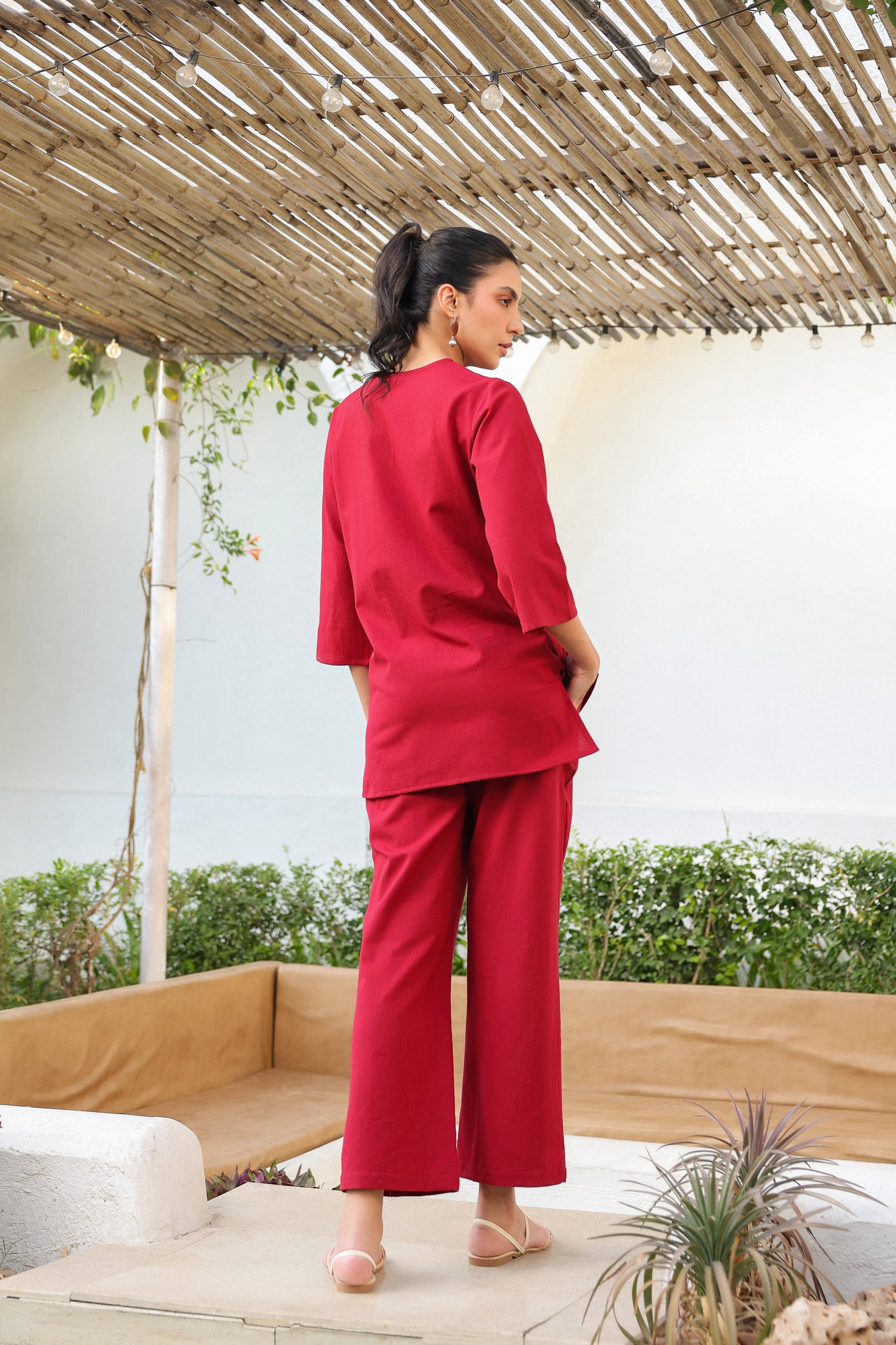 Red Petal Cotton Flex Co-ord Set