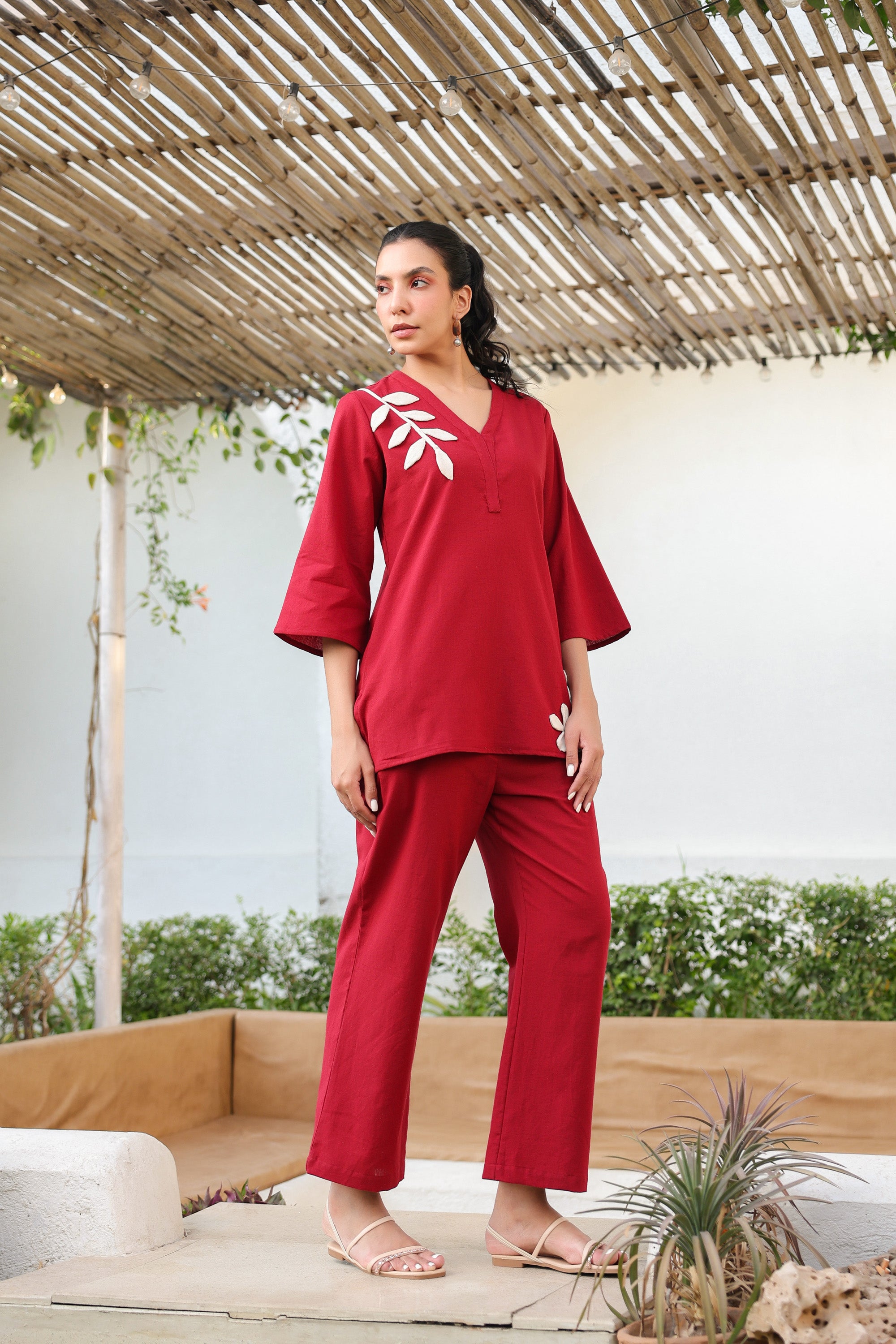 Red Petal Cotton Flex Co-ord Set