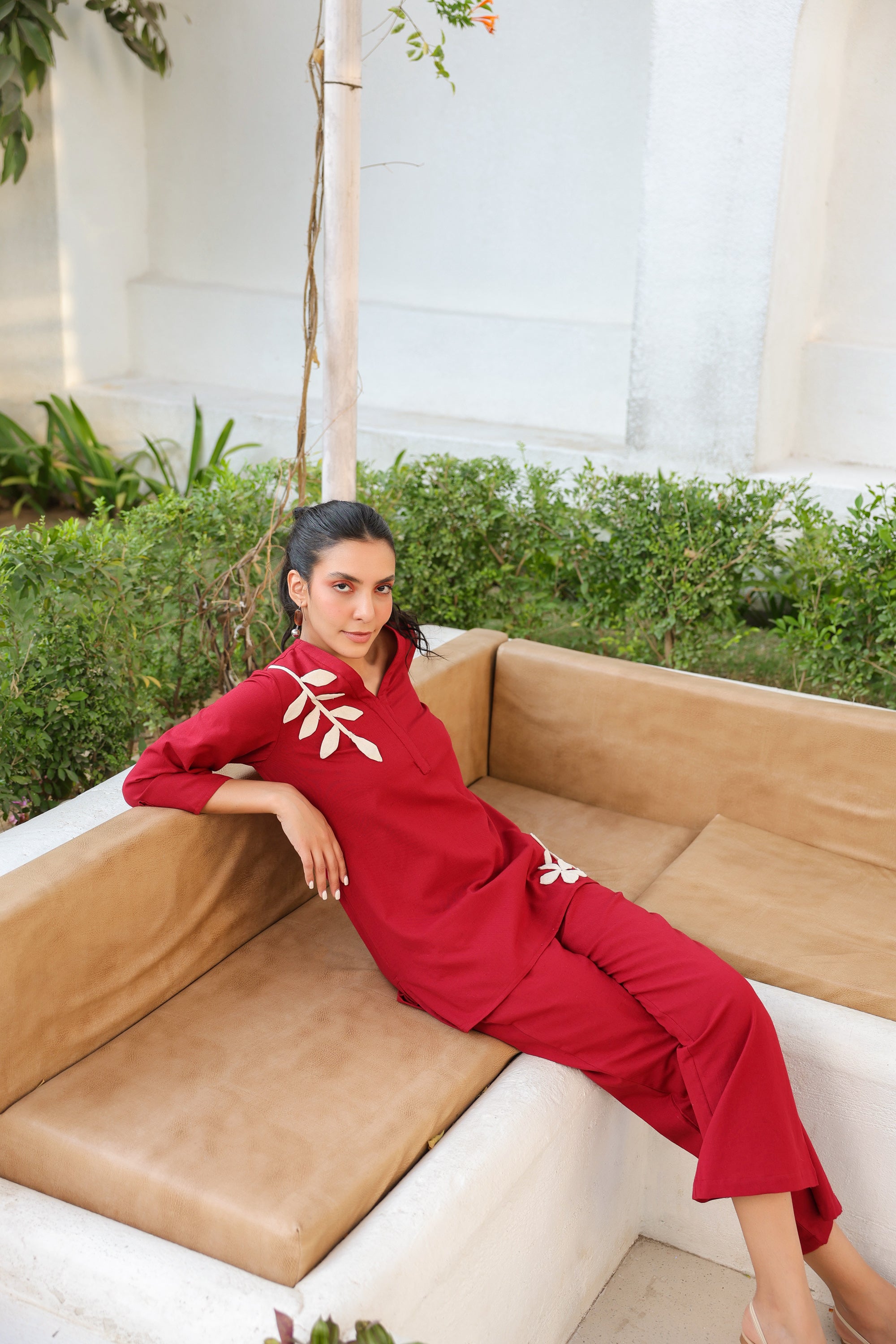 Red Petal Cotton Flex Co-ord Set