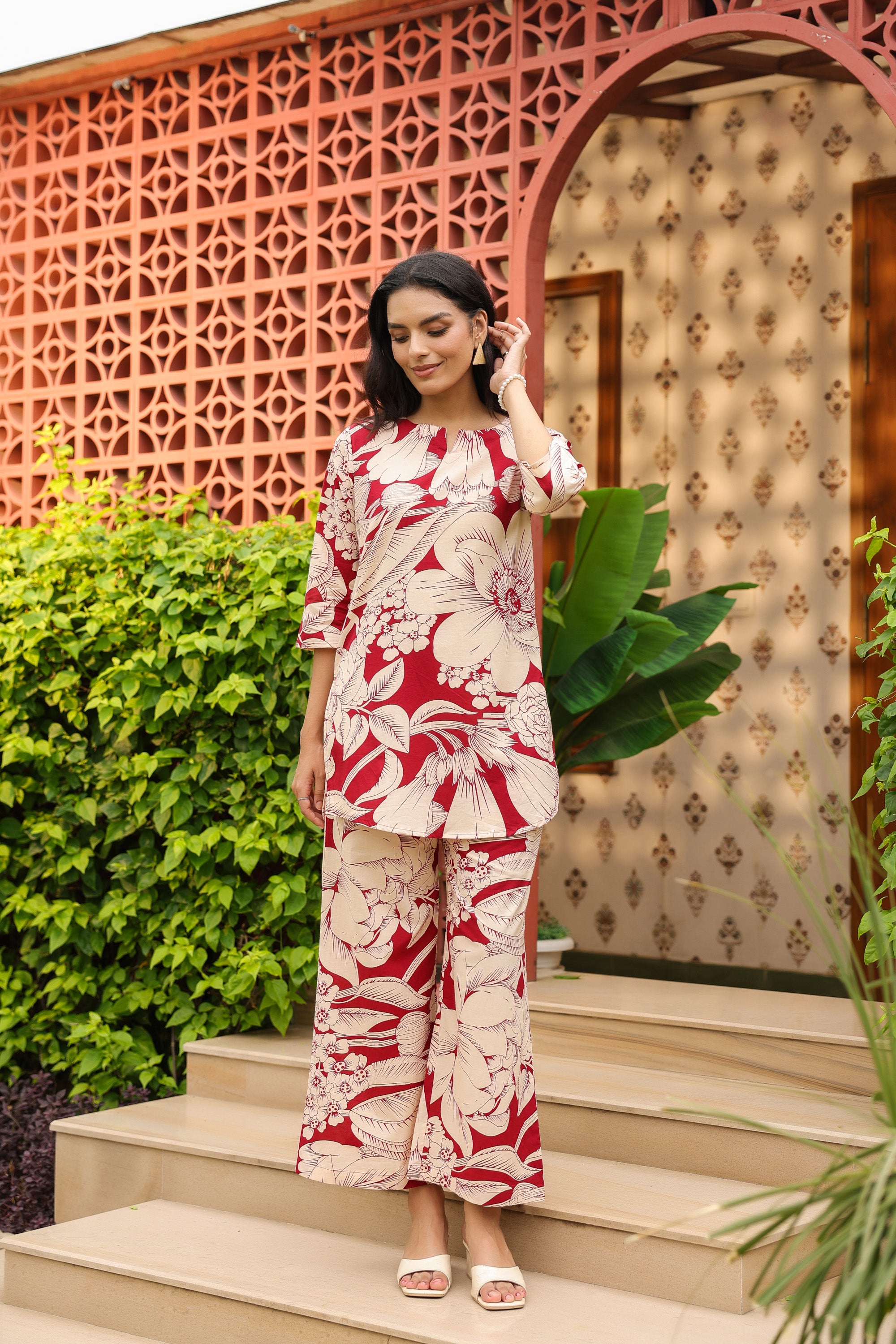 Tropical Floral Pure Cotton Co-ord Set
