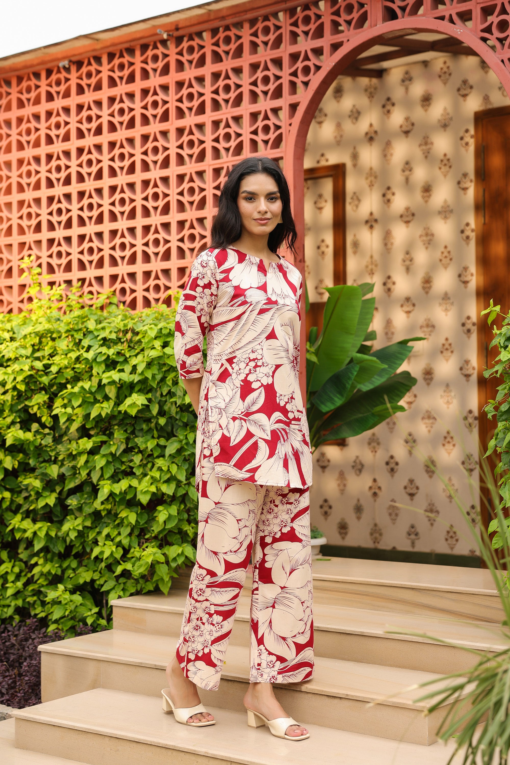 Tropical Floral Pure Cotton Co-ord Set