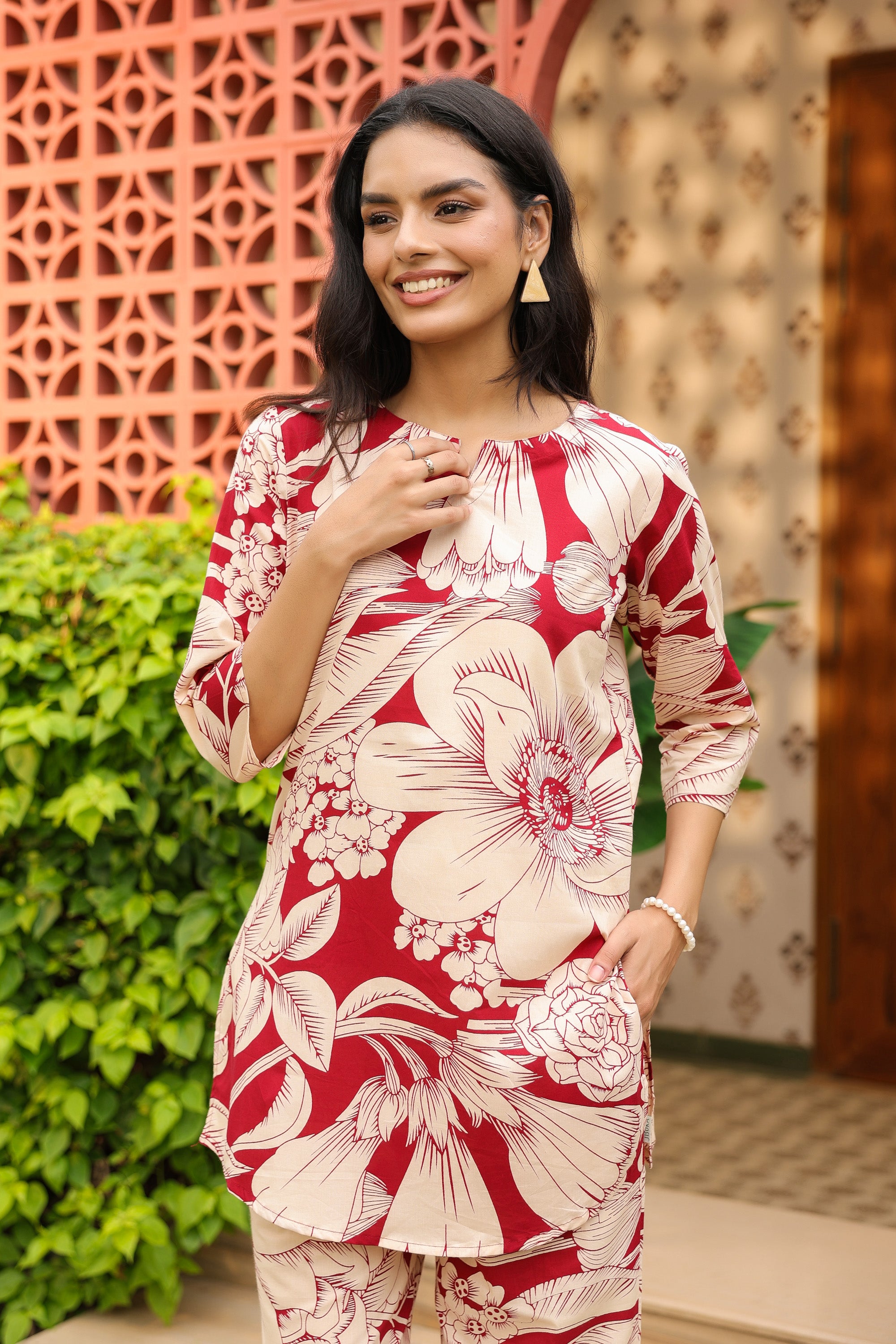 Tropical Floral Pure Cotton Co-ord Set