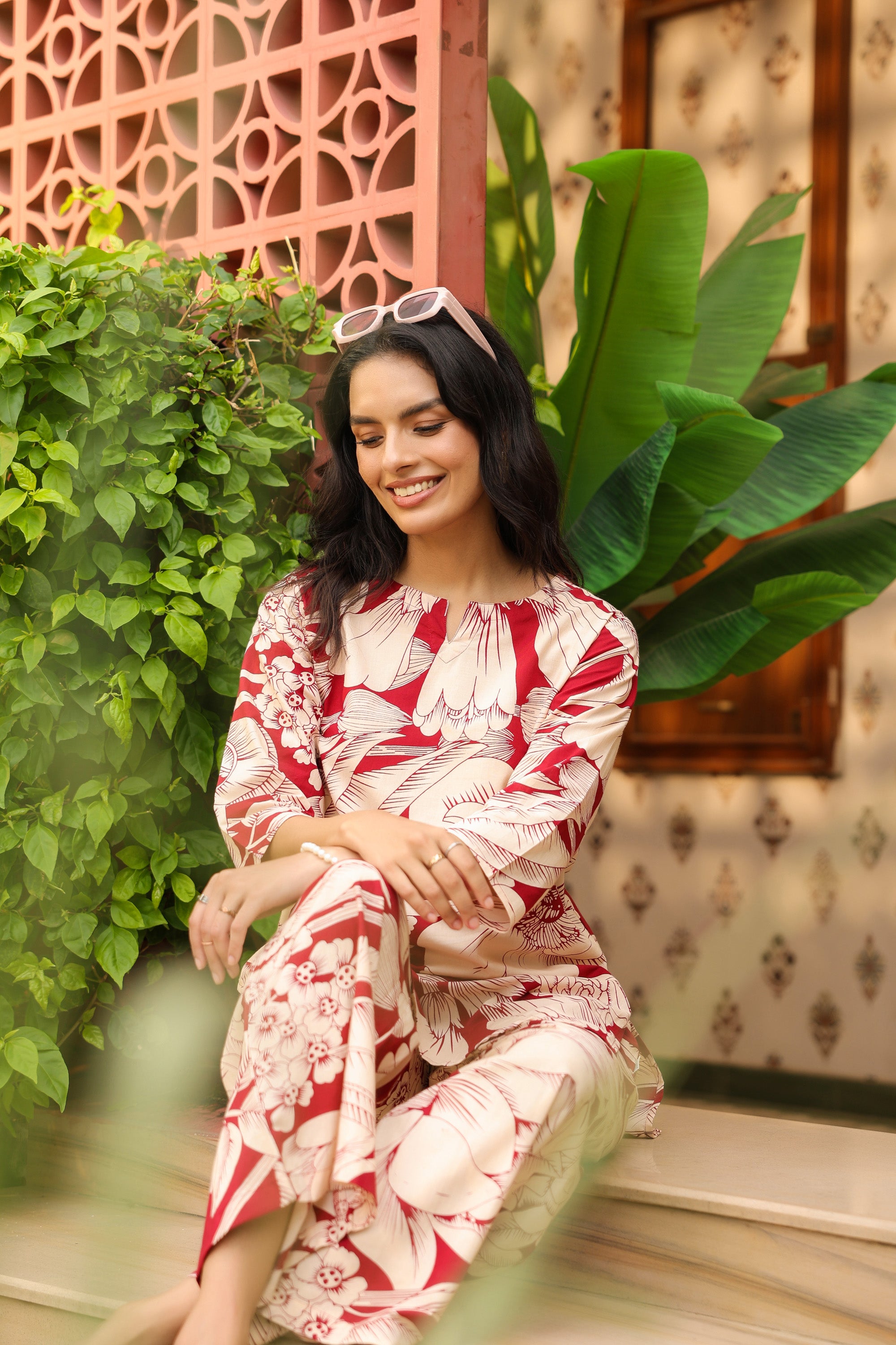 Tropical Floral Pure Cotton Co-ord Set