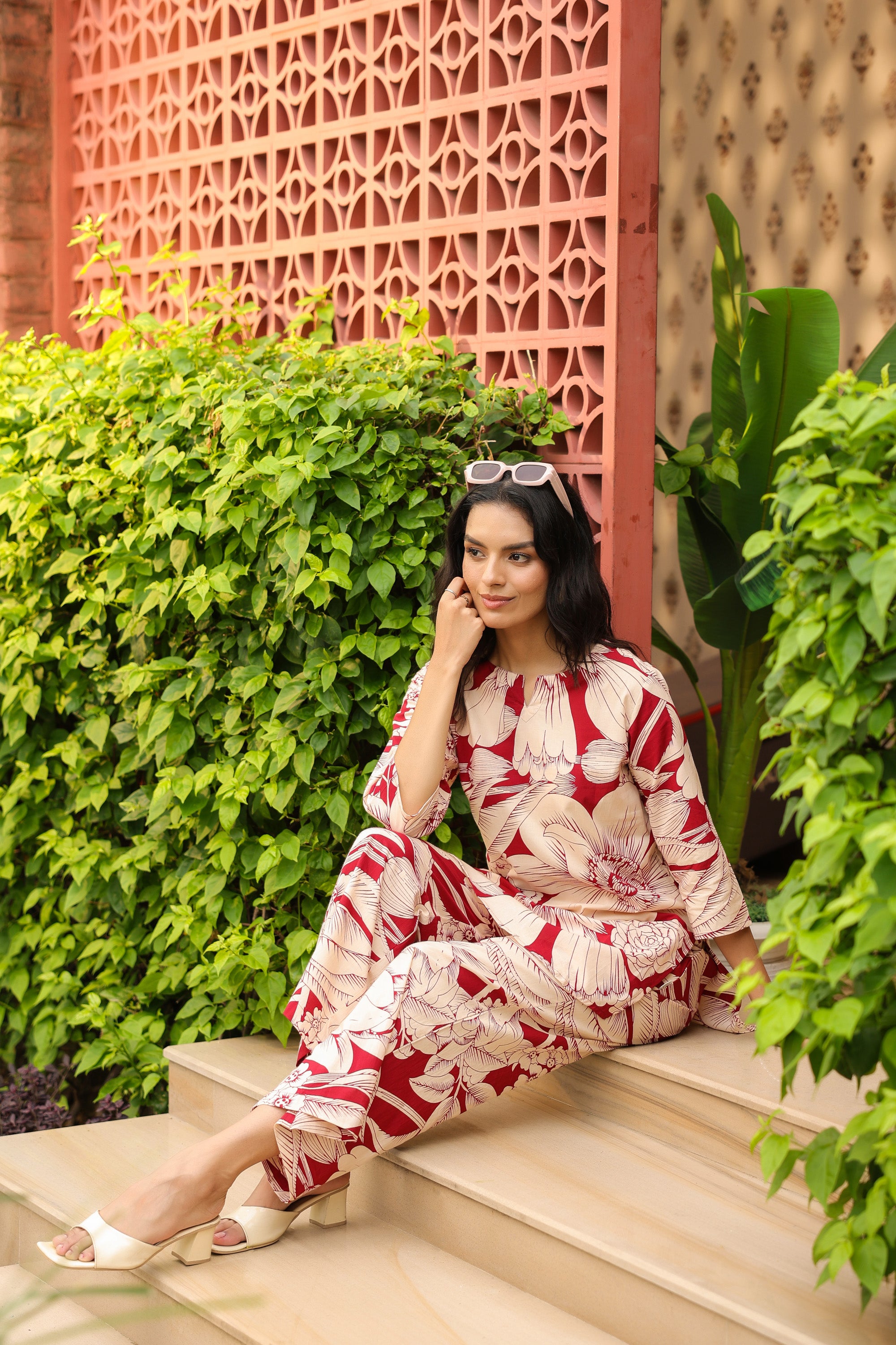 Tropical Floral Pure Cotton Co-ord Set