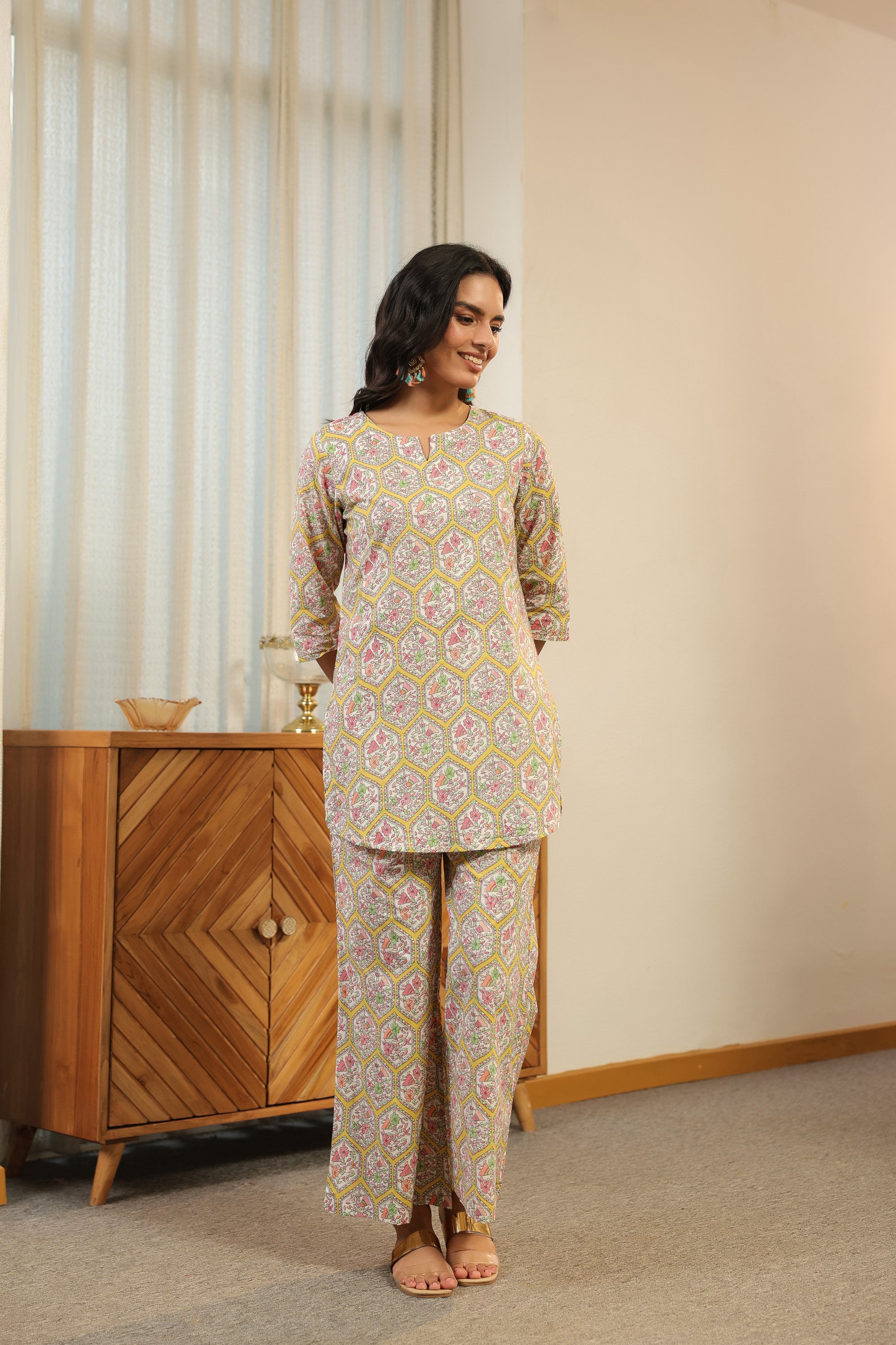 Pastel Mosaic Printed Cotton Co-ord Set