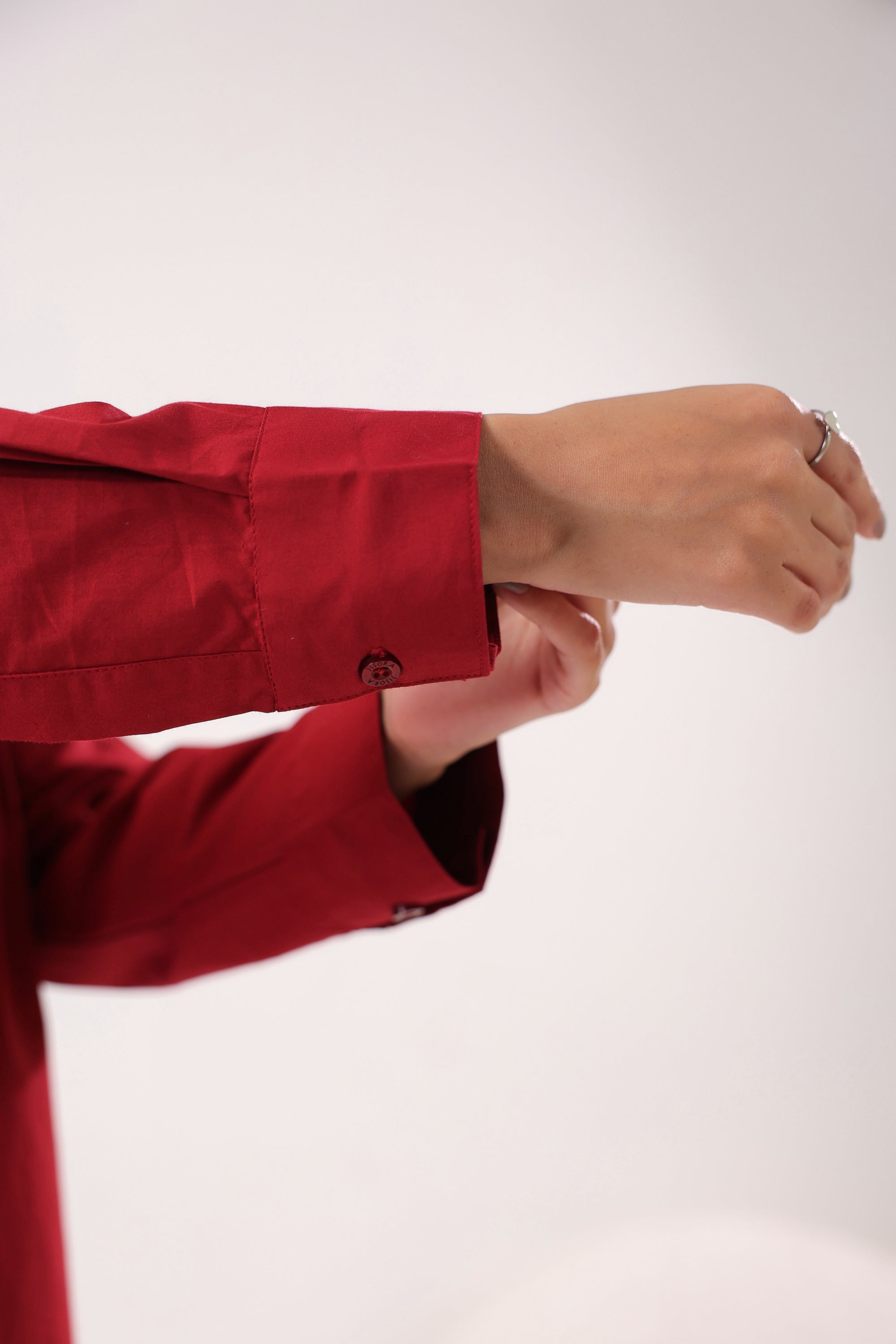 Crimson Classic Formal Maroon Poplin Shirt