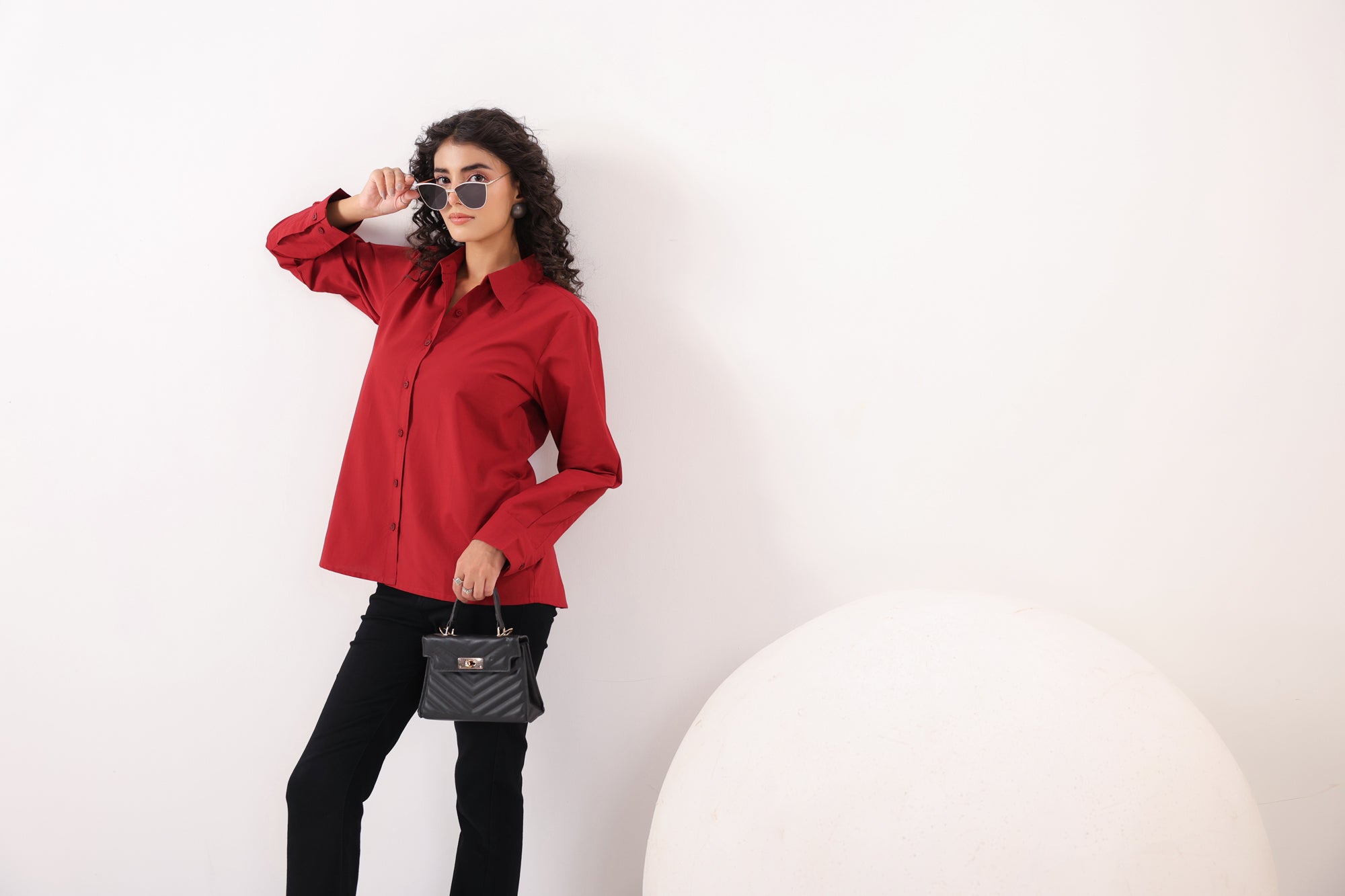 Crimson Classic Formal Maroon Poplin Shirt