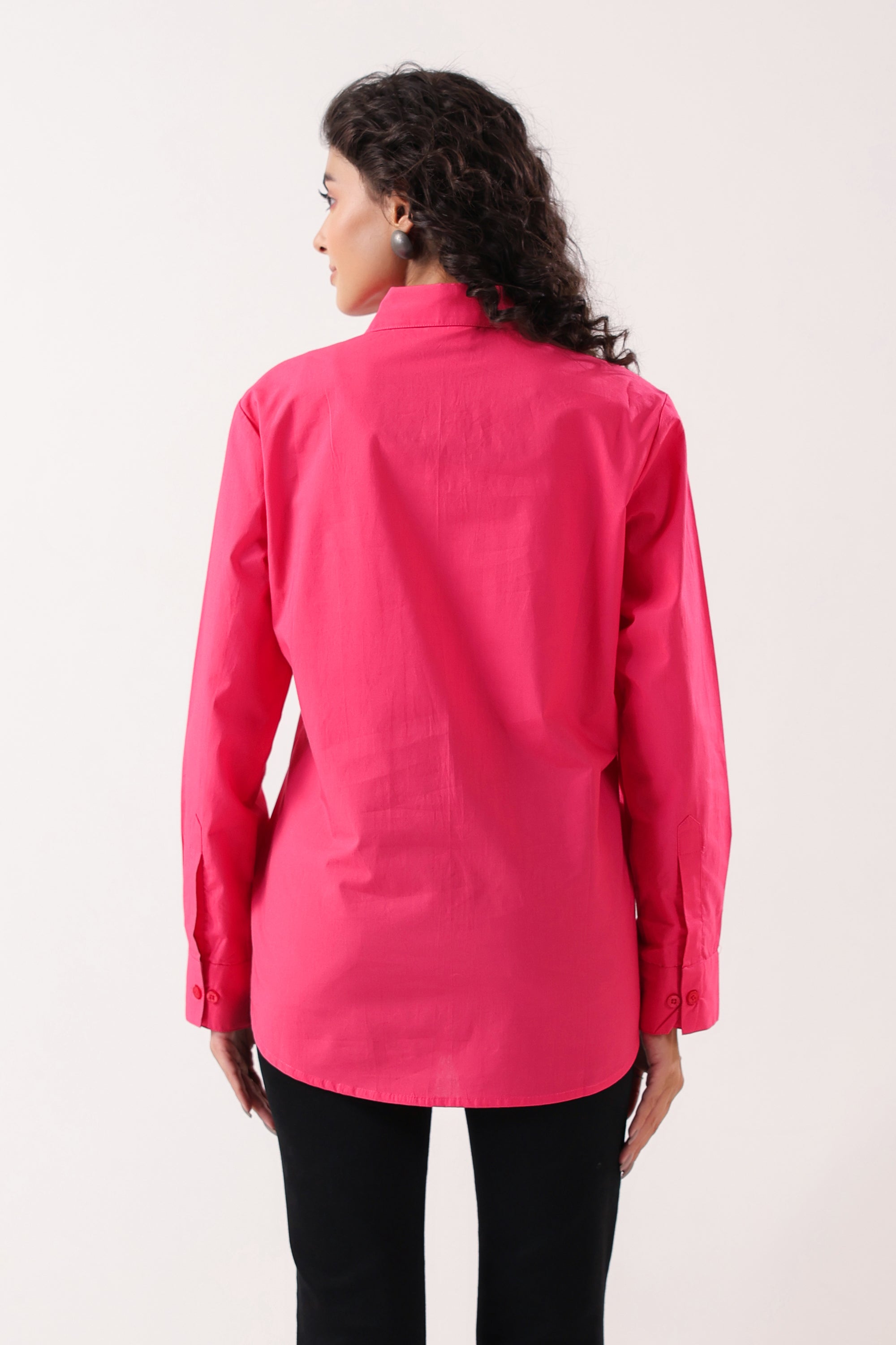 Fuchsia Flair Formal Pink Poplin Shirt
