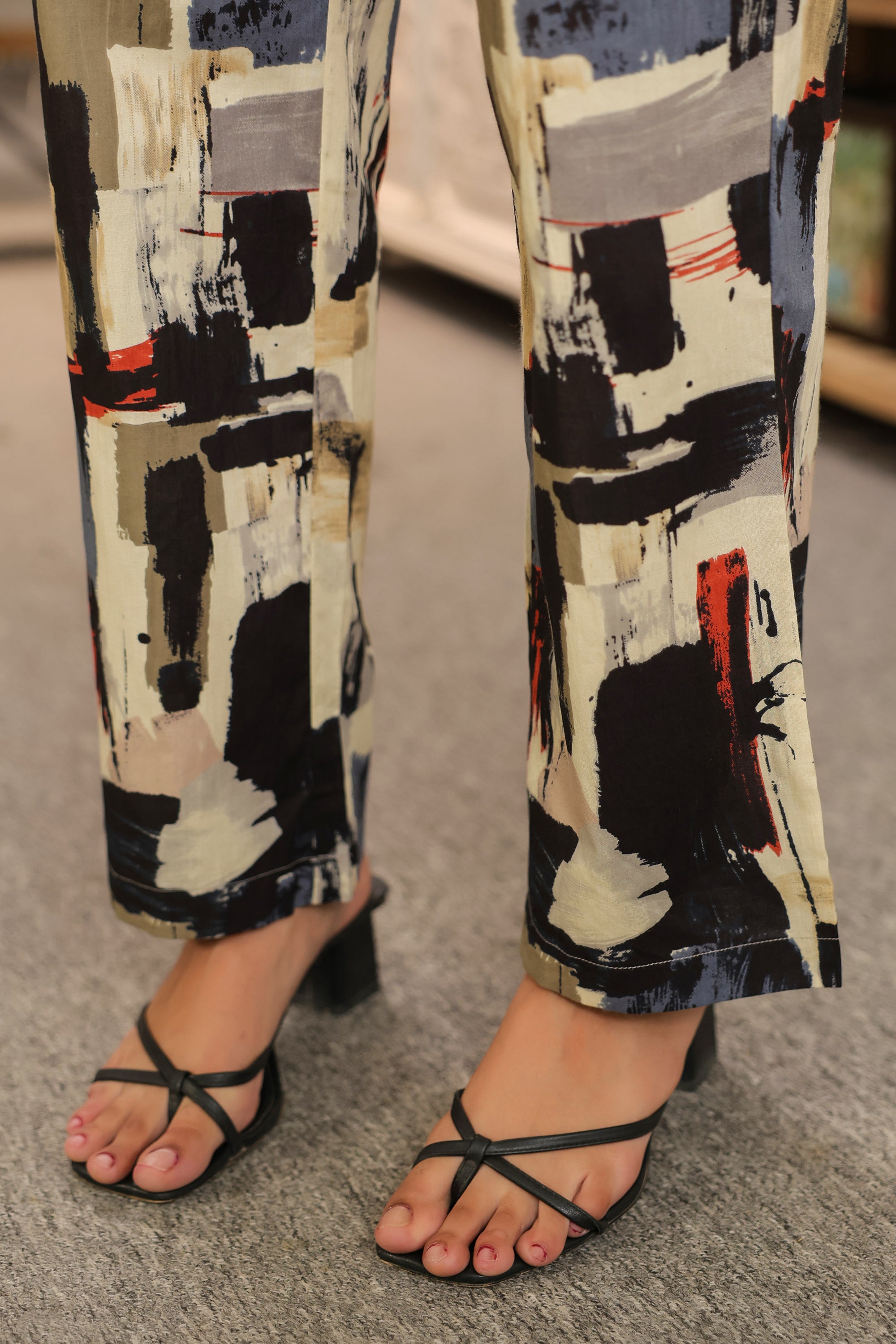 Abstract Sleeveless Cotton Co-ord Set