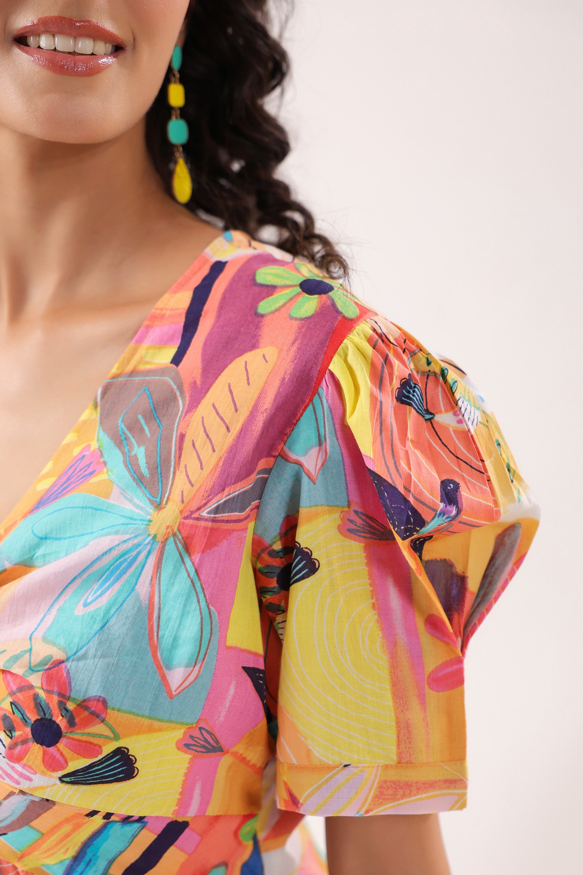 Radiant Bloom Cotton Sundress