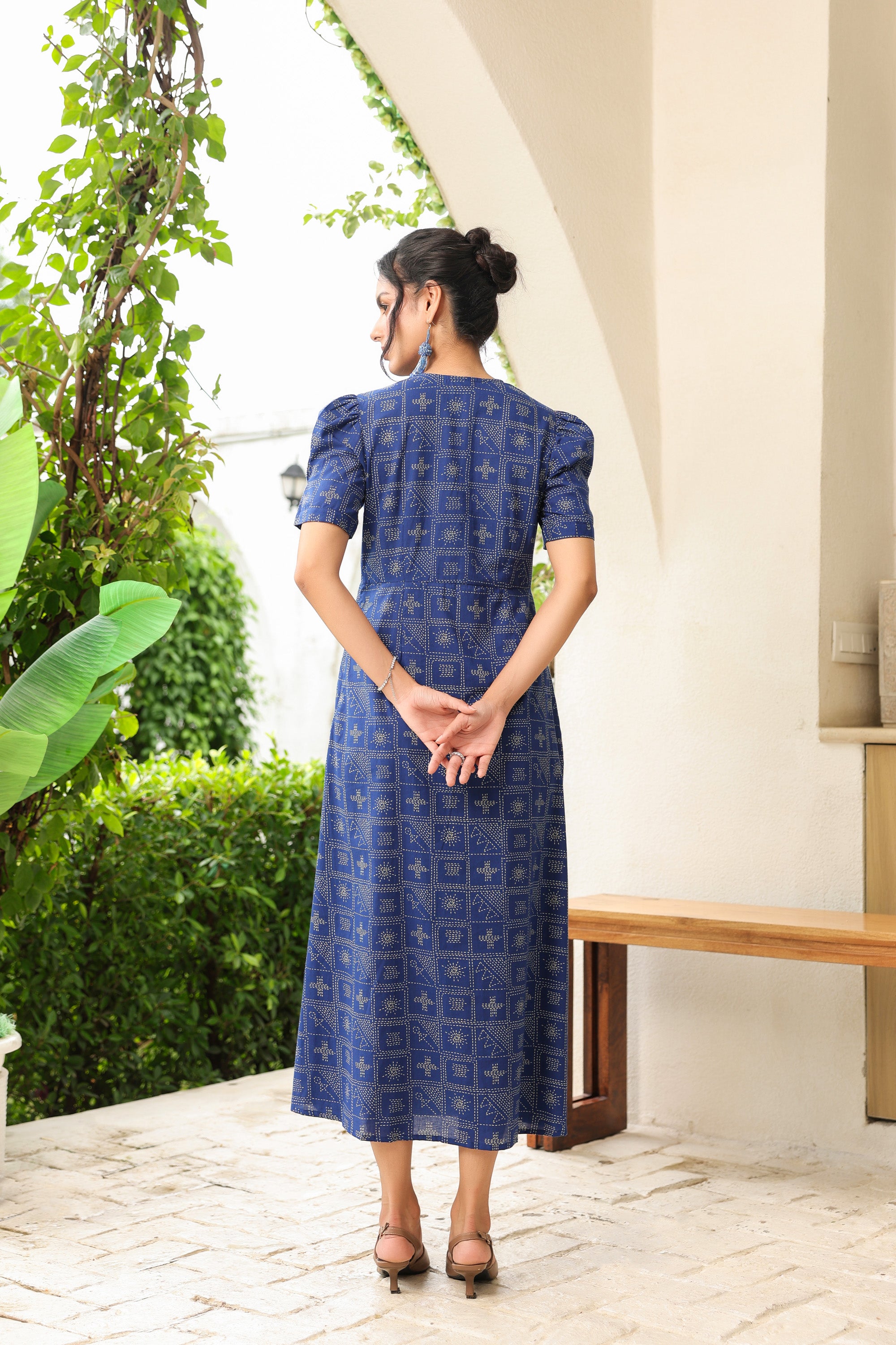 Geometric Grace Cotton Sundress