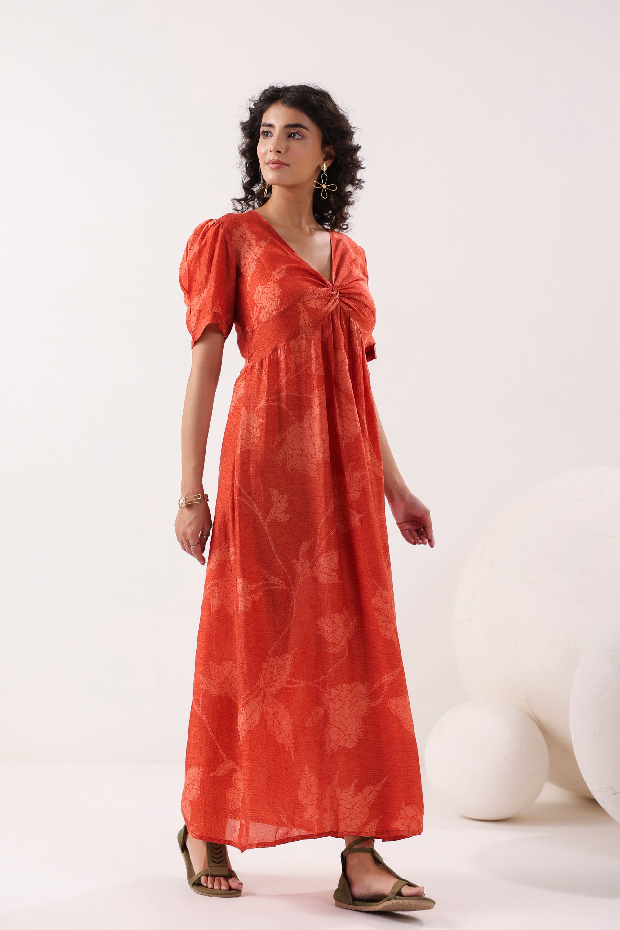 Rust Breeze Silk Sundress