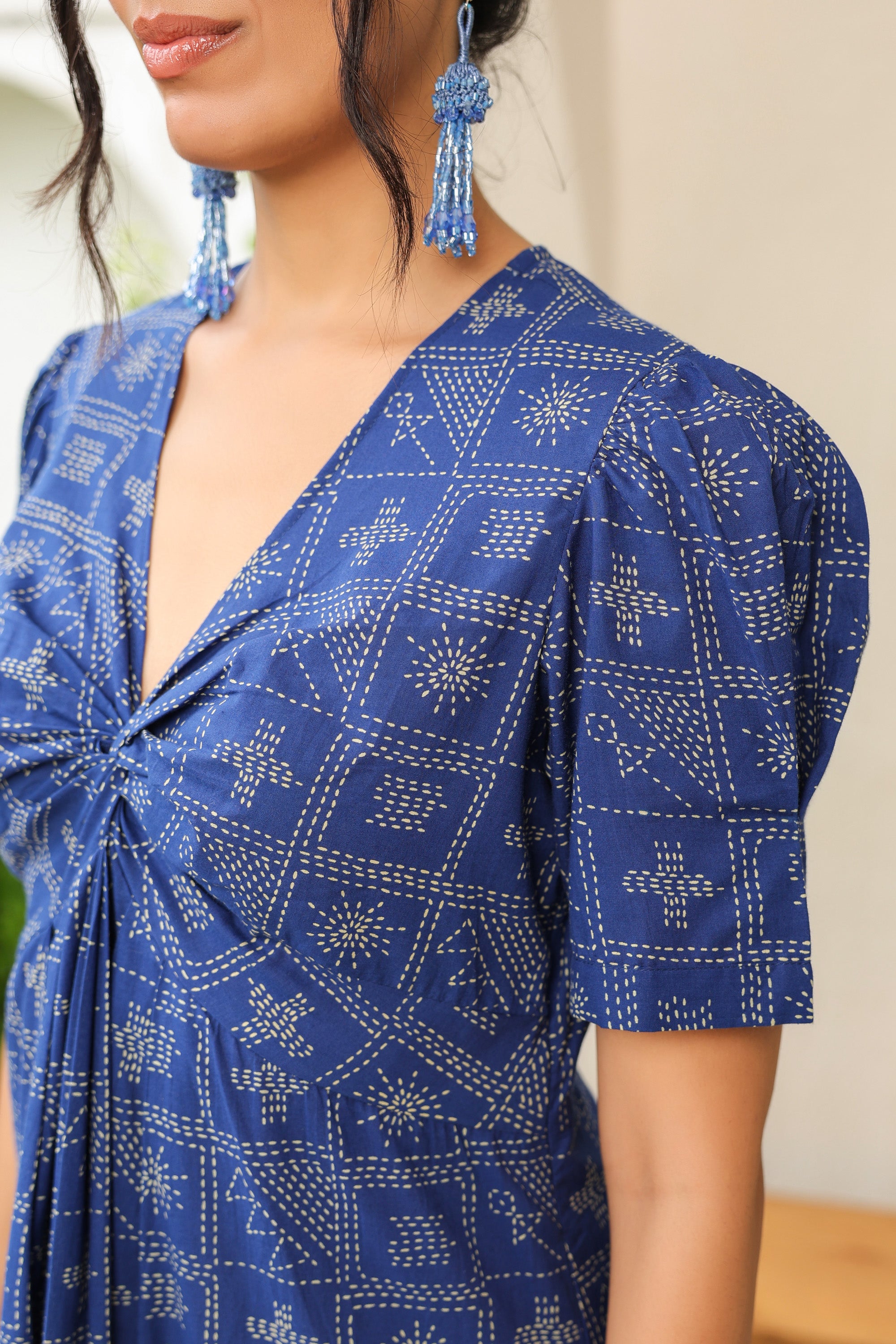 Geometric Grace Cotton Sundress