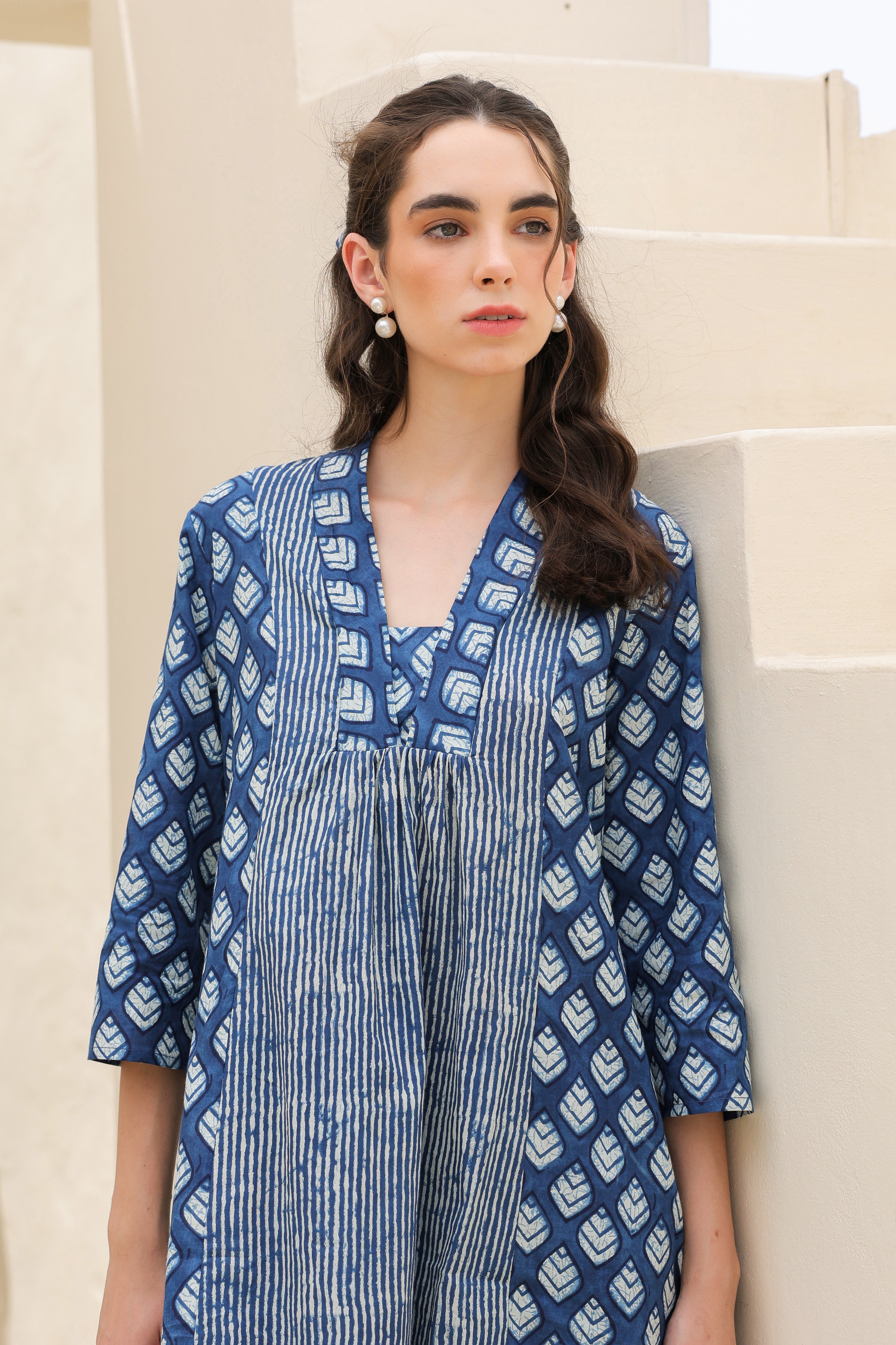Sailing Blue Printed Cotton Co-ord Set
