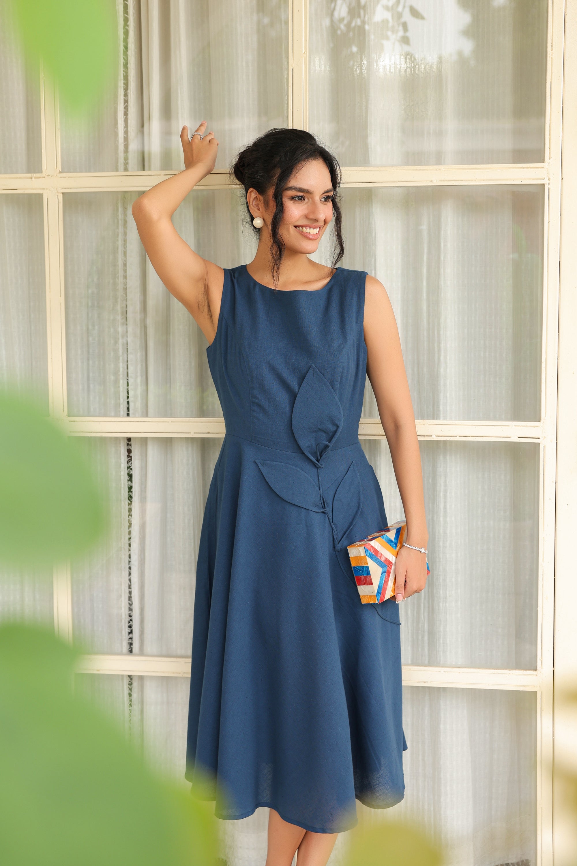 Midnight Grace 3D Flower Dress