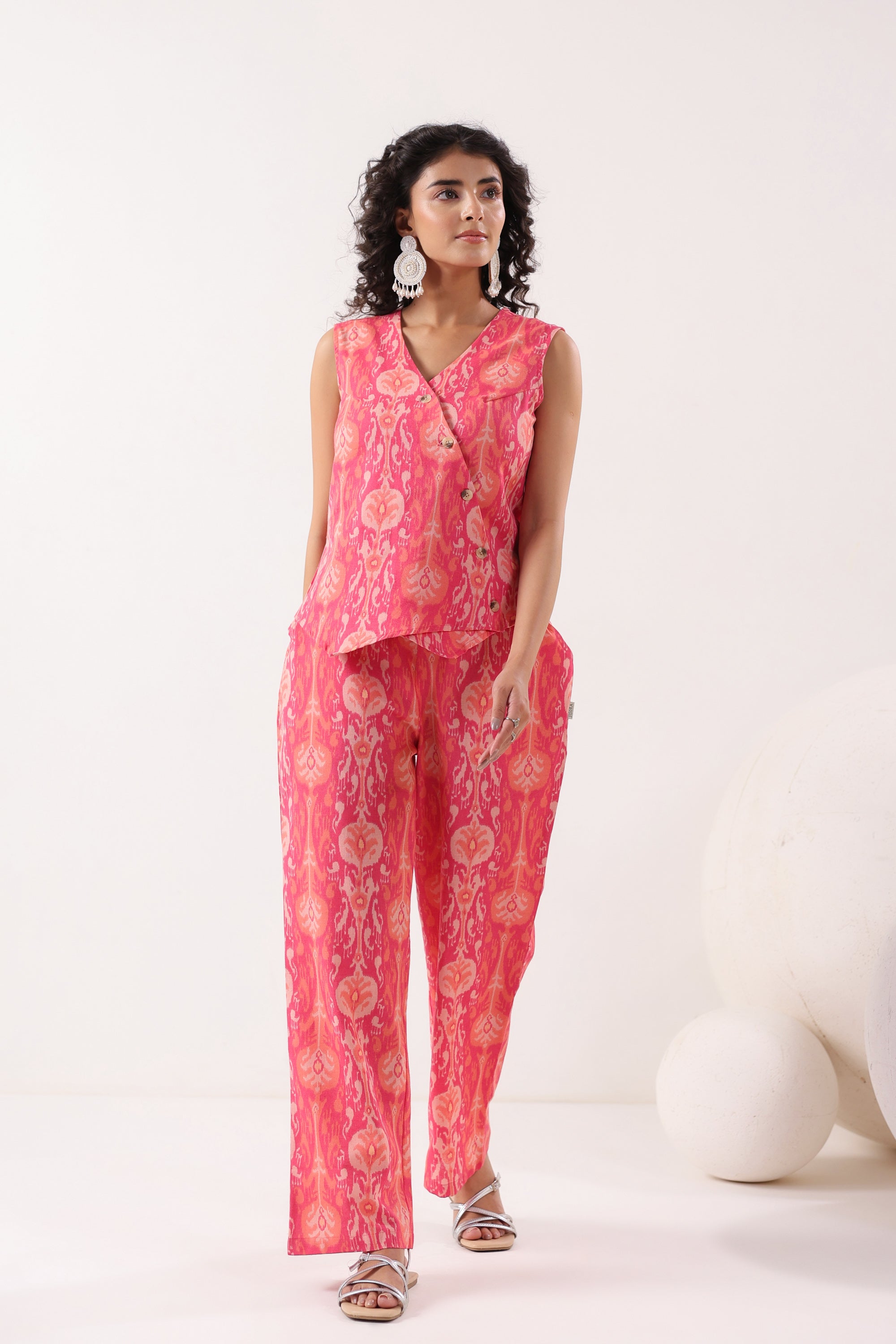Ornate Bloom Pink Cotton Flex Co-ord Set