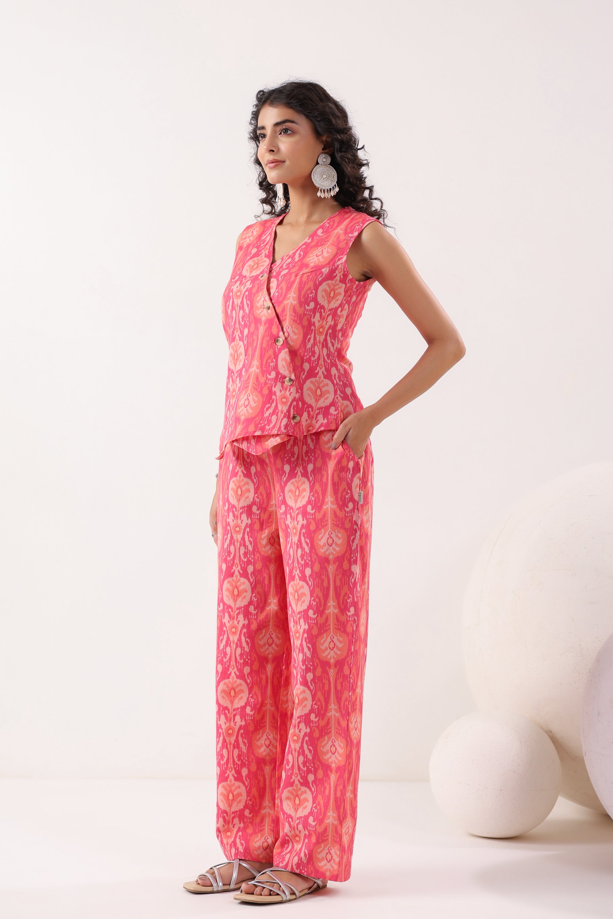 Ornate Bloom Pink Cotton Flex Co-ord Set