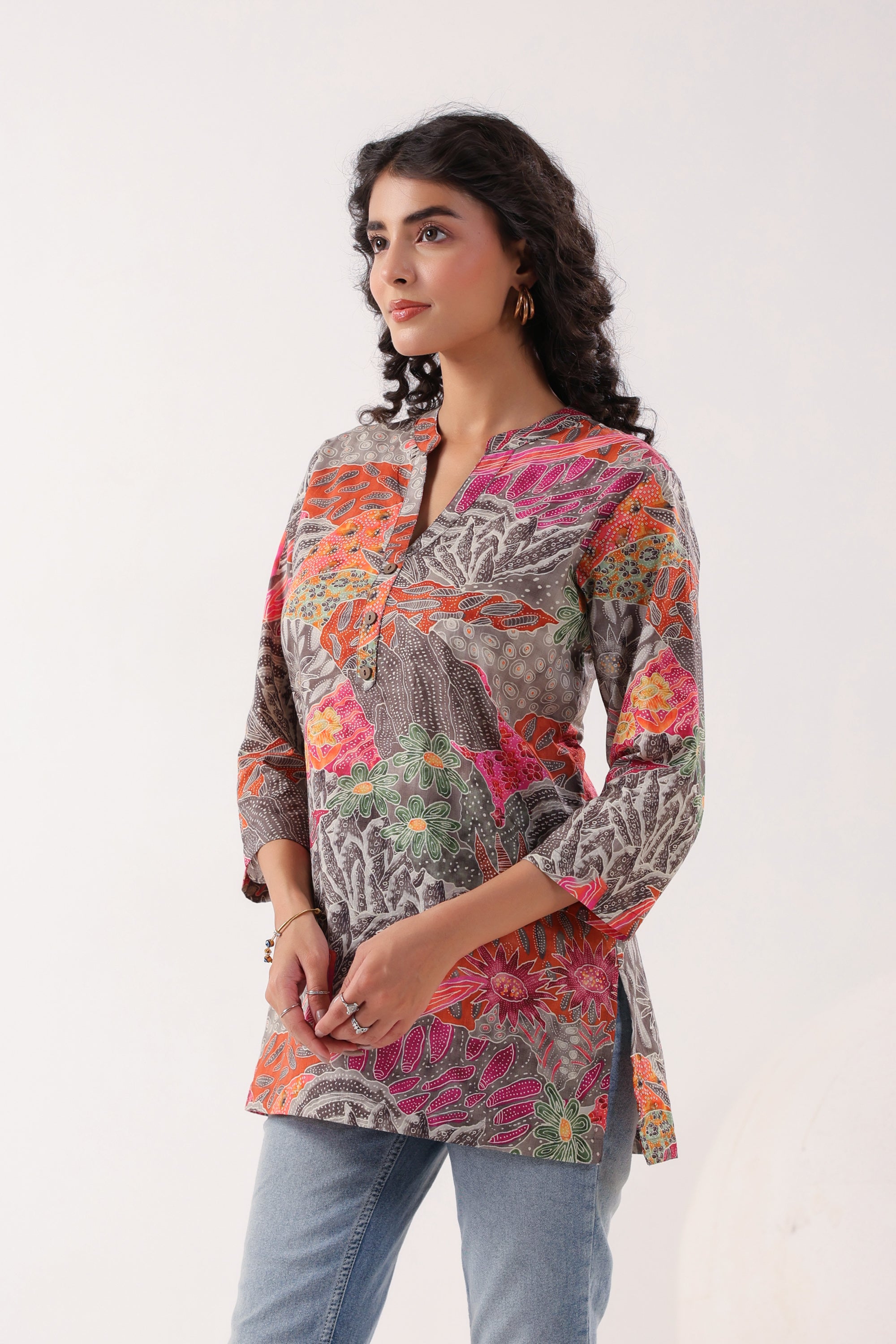Heritage Hues Printed Multi Cotton Top