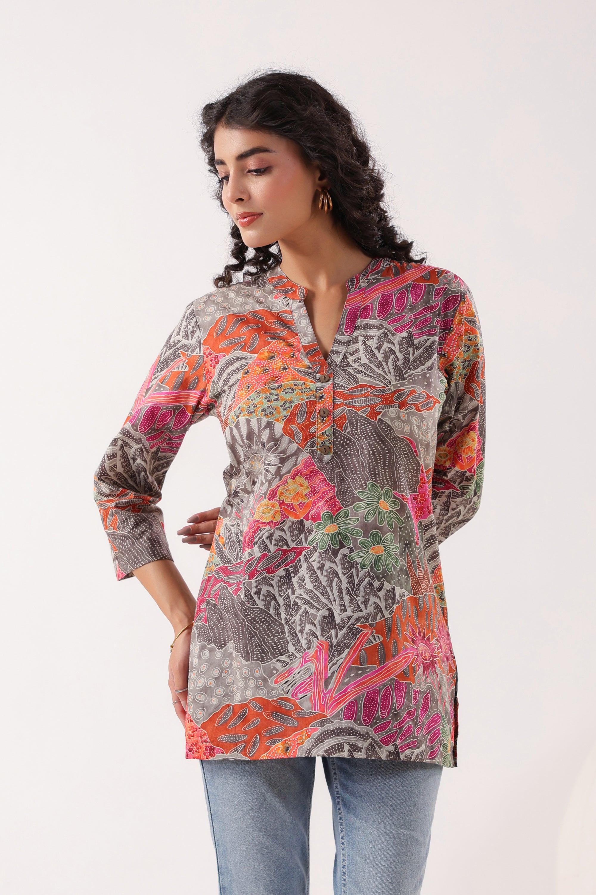 Heritage Hues Printed Multi Cotton Top