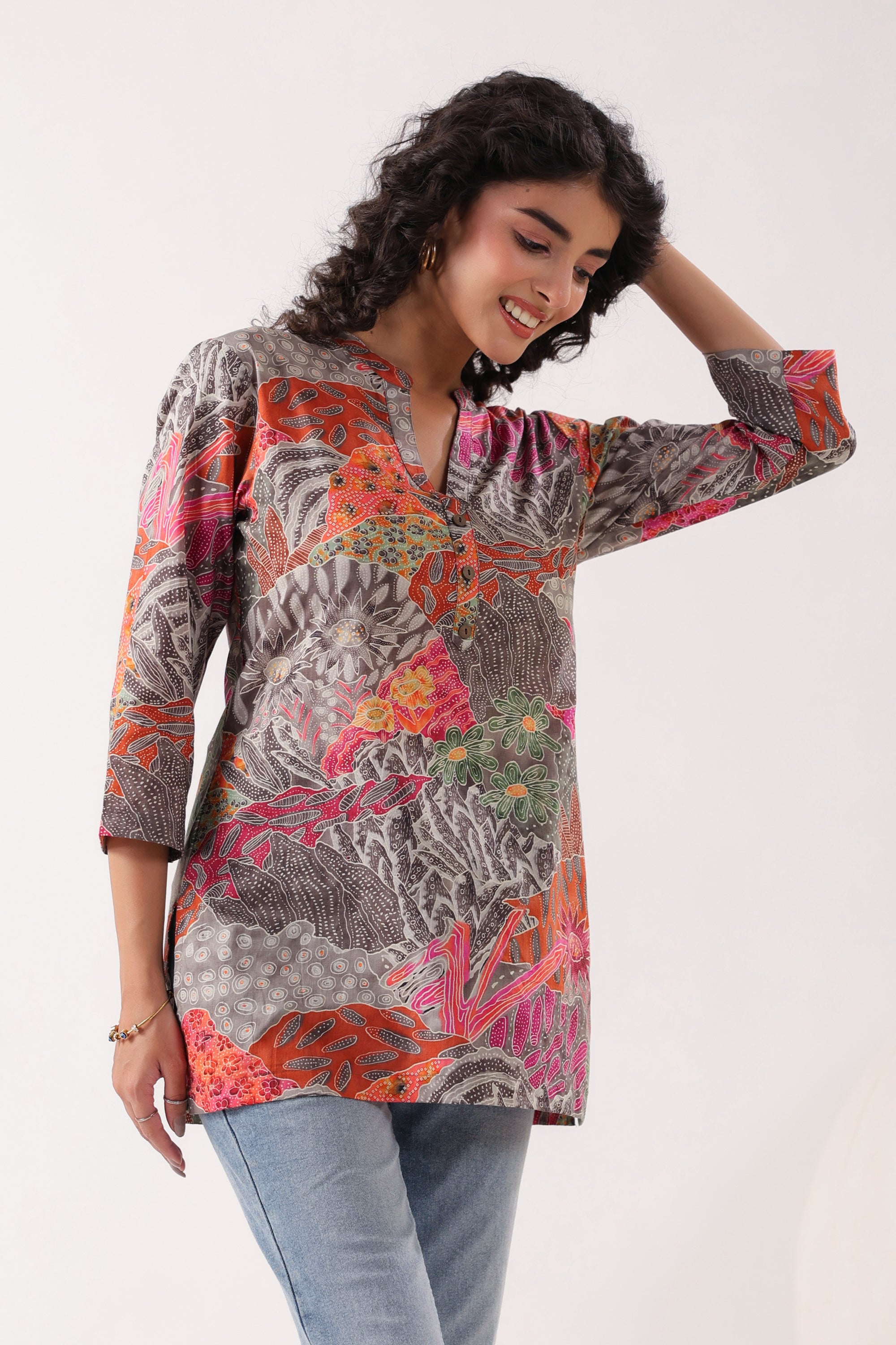 Heritage Hues Printed Multi Cotton Top